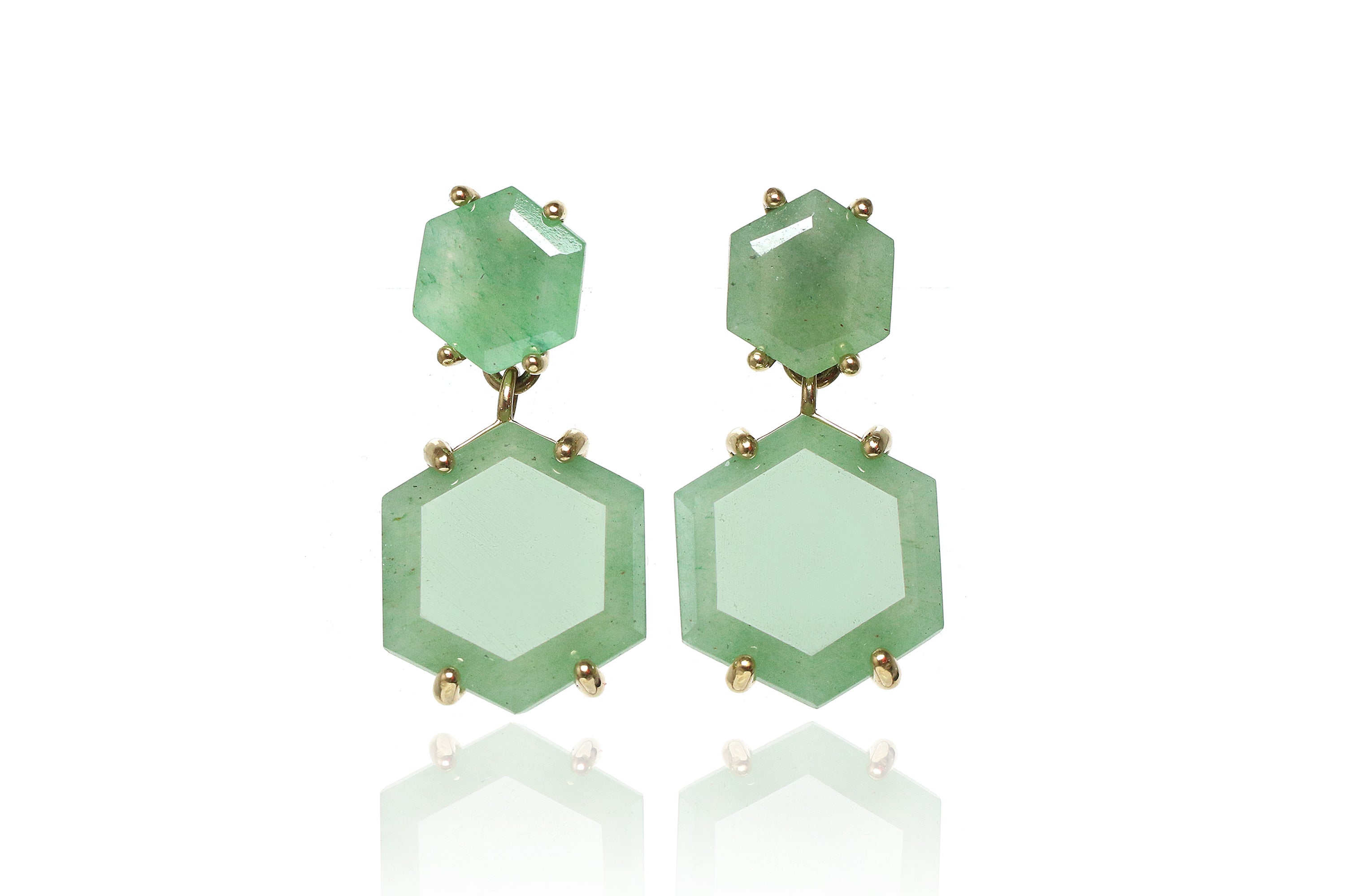 Gold Filled Aventurine Gemstone Earrings Earrings Anemone Jewelry