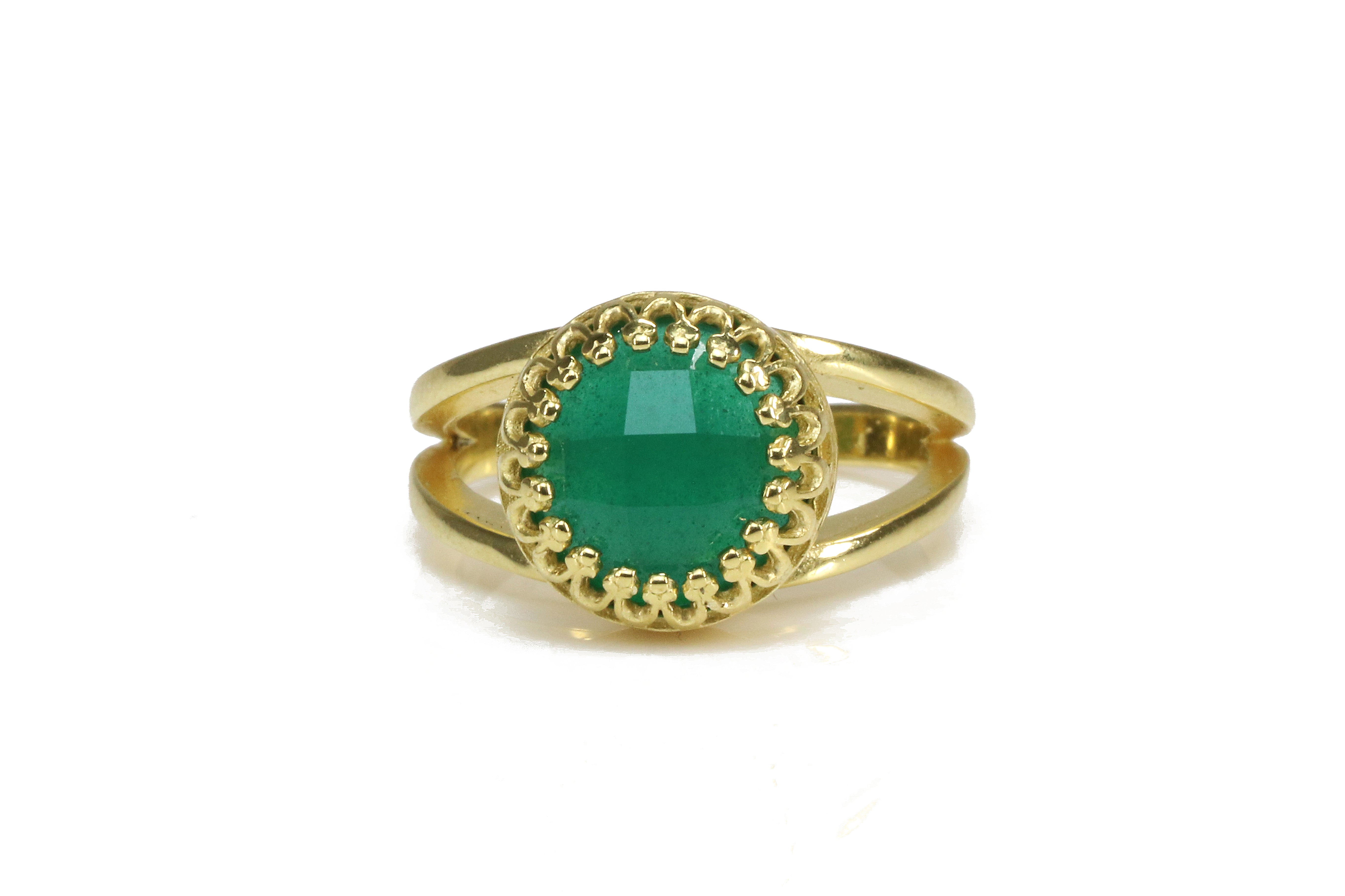10mm Green Onyx Ring Rings Anemone Jewelry