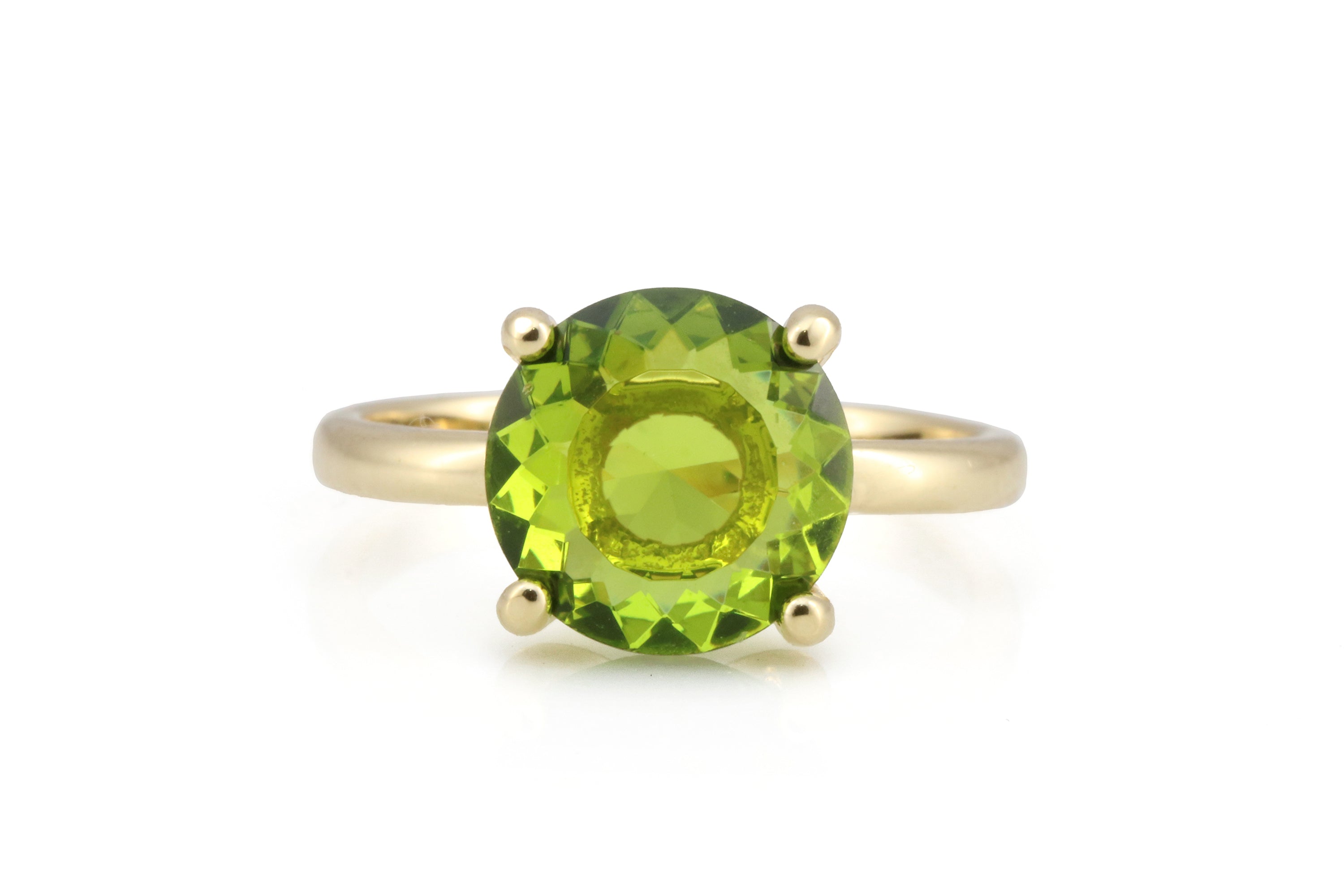 Verdant Peridot Ring in Gold Rings Anemone Unique
