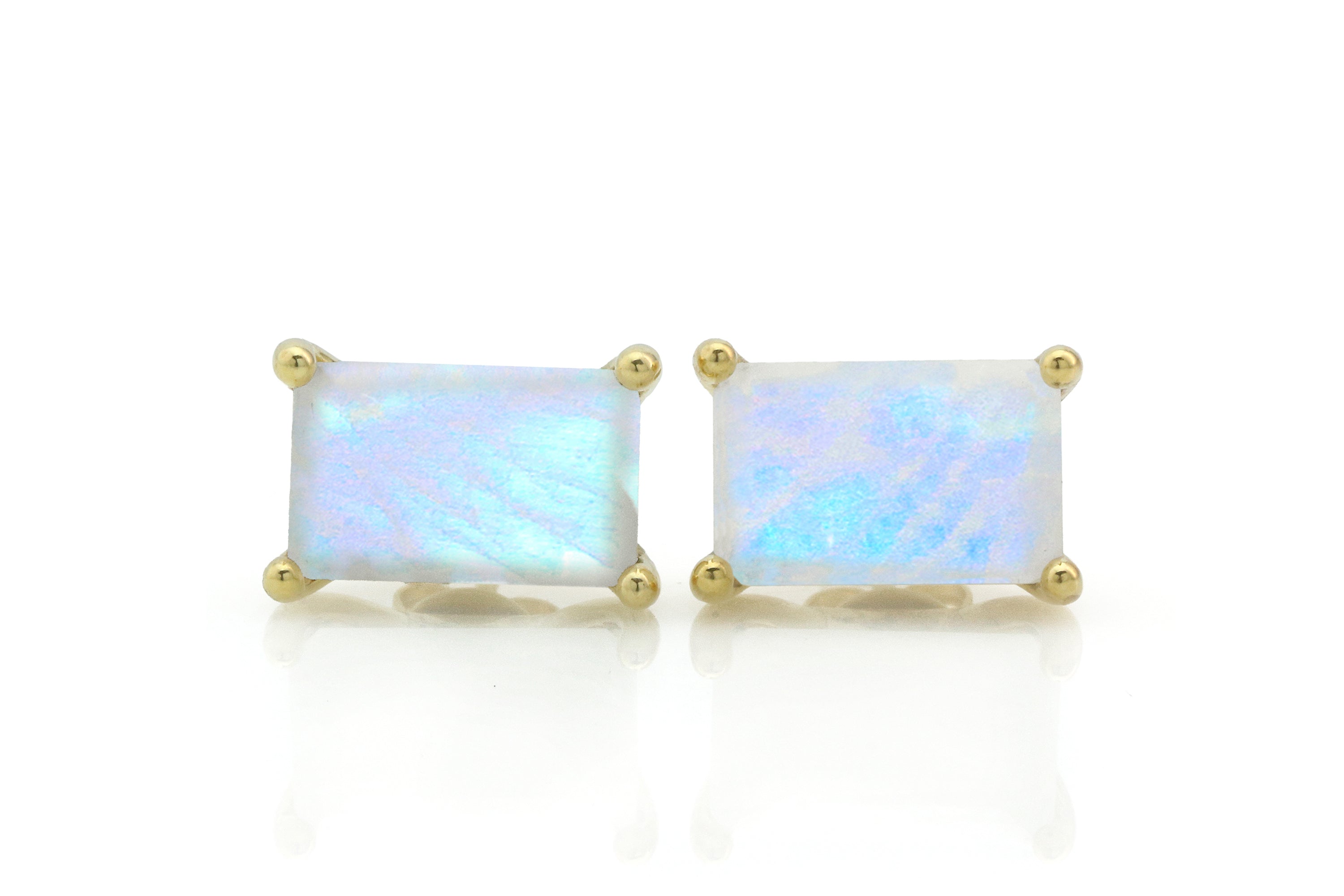 Lovely Gold Stud Moonstone Earrings Earrings Anemone Unique