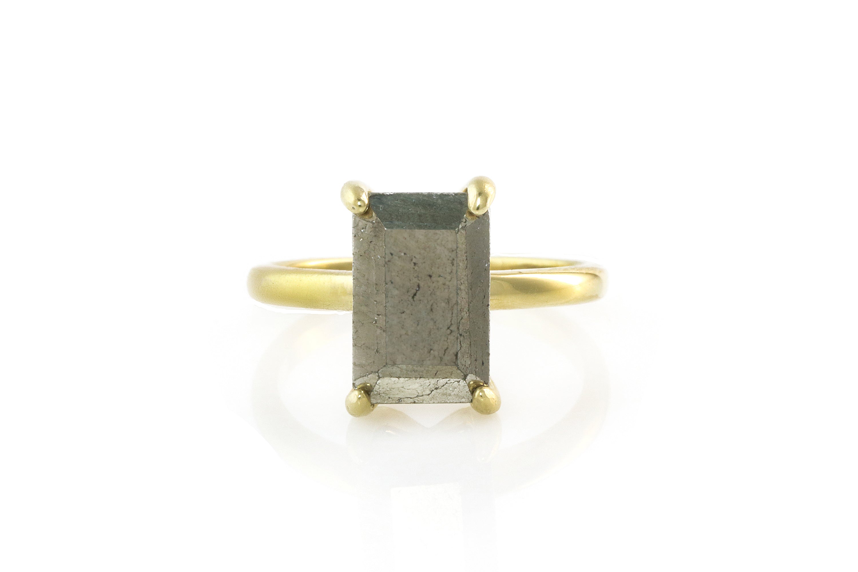 Fashionable Pyrite Stone Gold Ring Rings Anemone Unique