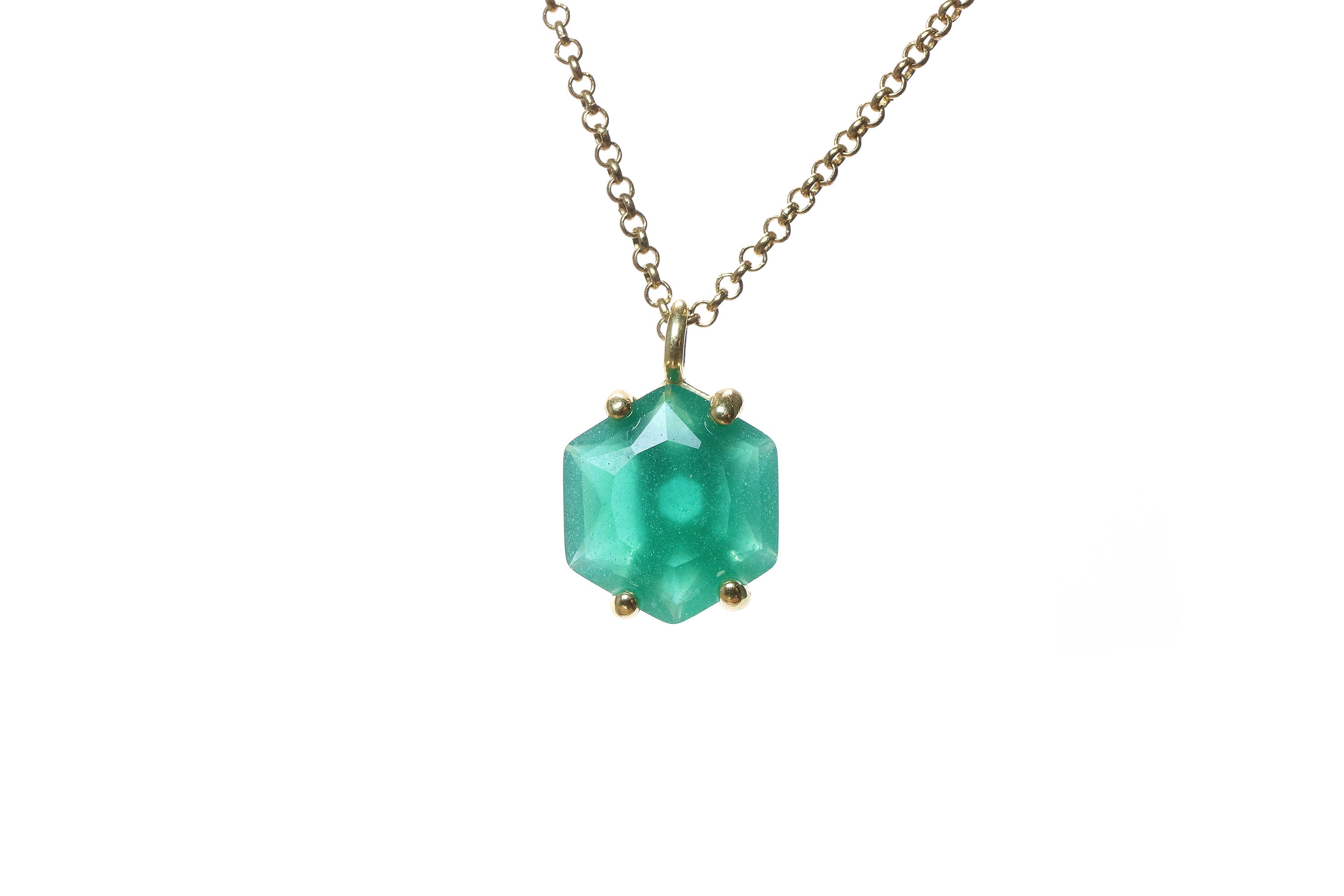 Solitaire Onyx Crystal Gold Necklace necklaces Anemone Unique