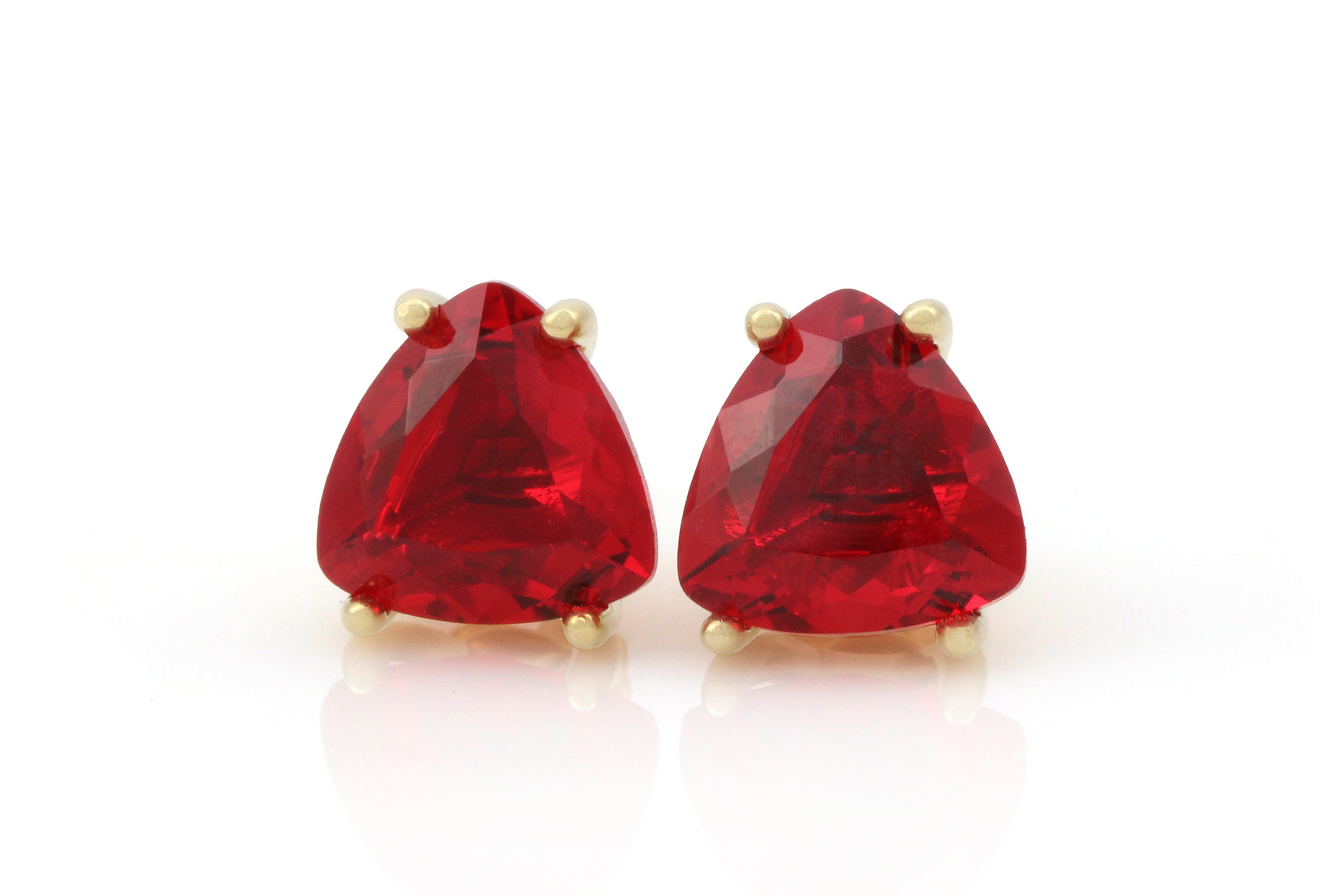 Simple Yellow Gold Ruby Earrings Earrings Anemone Unique