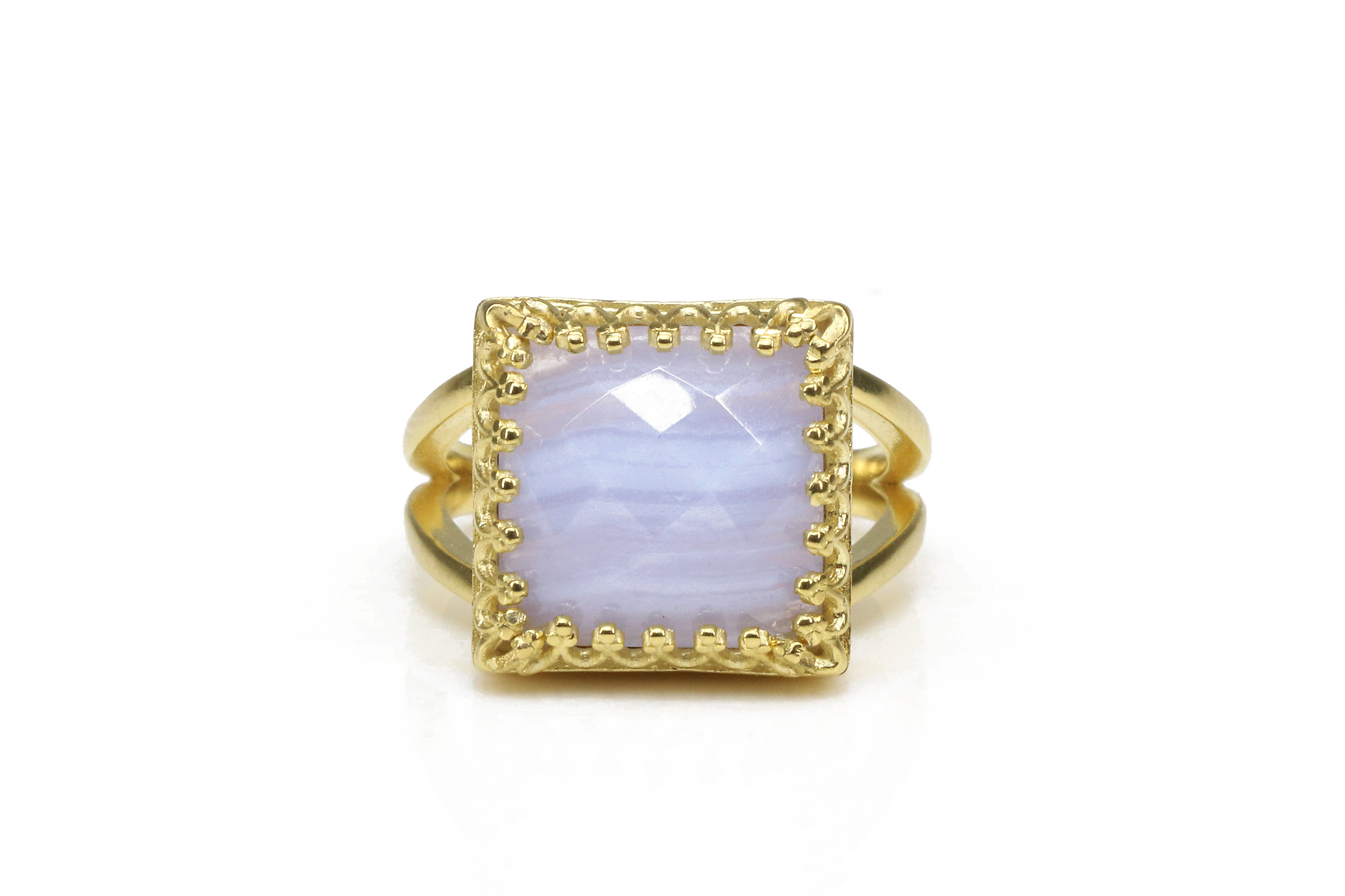 Stunning Lace Agate in 14k Gold-filled Band Rings Anemone Jewelry
