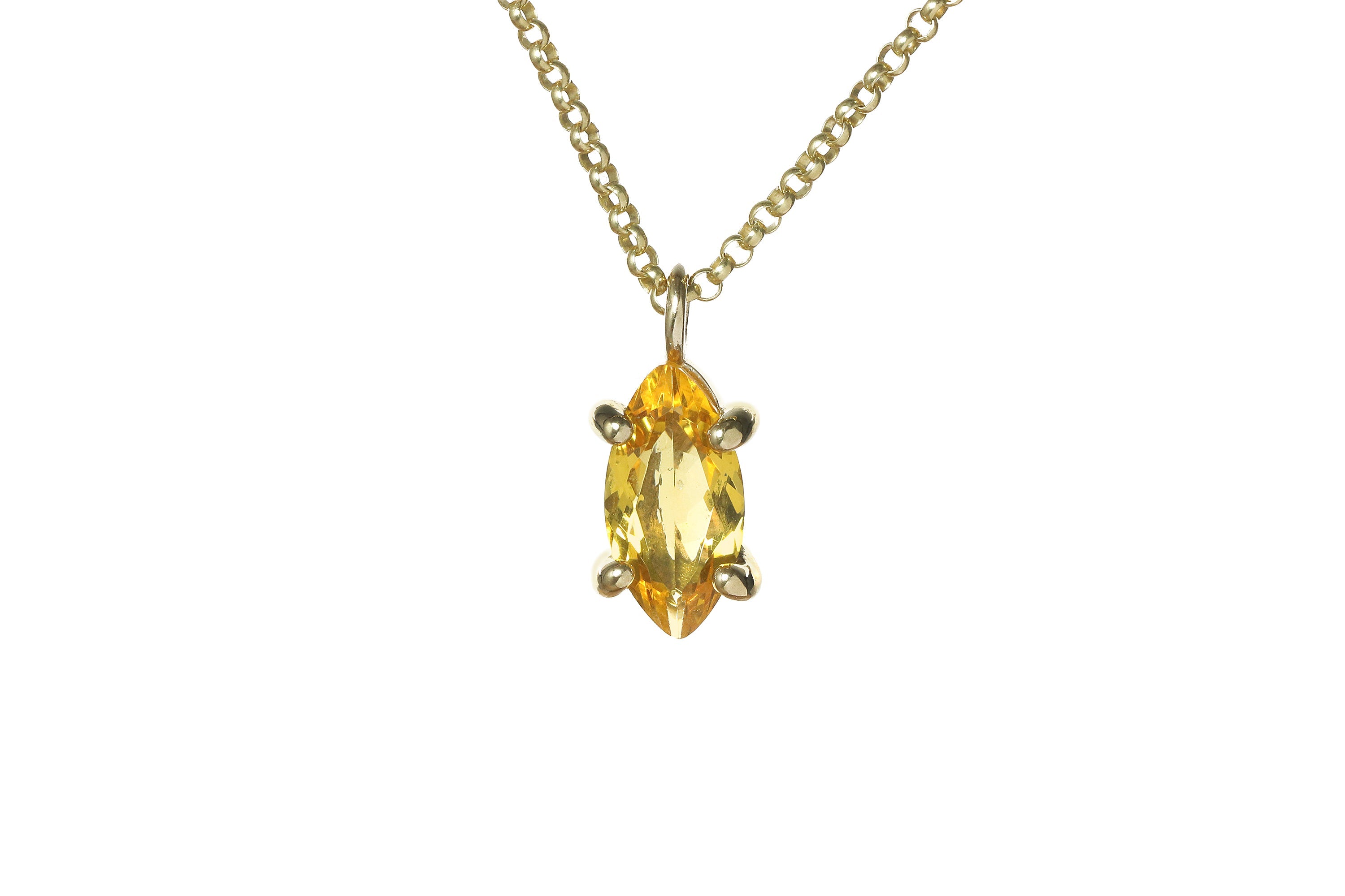 Marquise Citrine Gold Filled Necklace necklaces Anemone Unique
