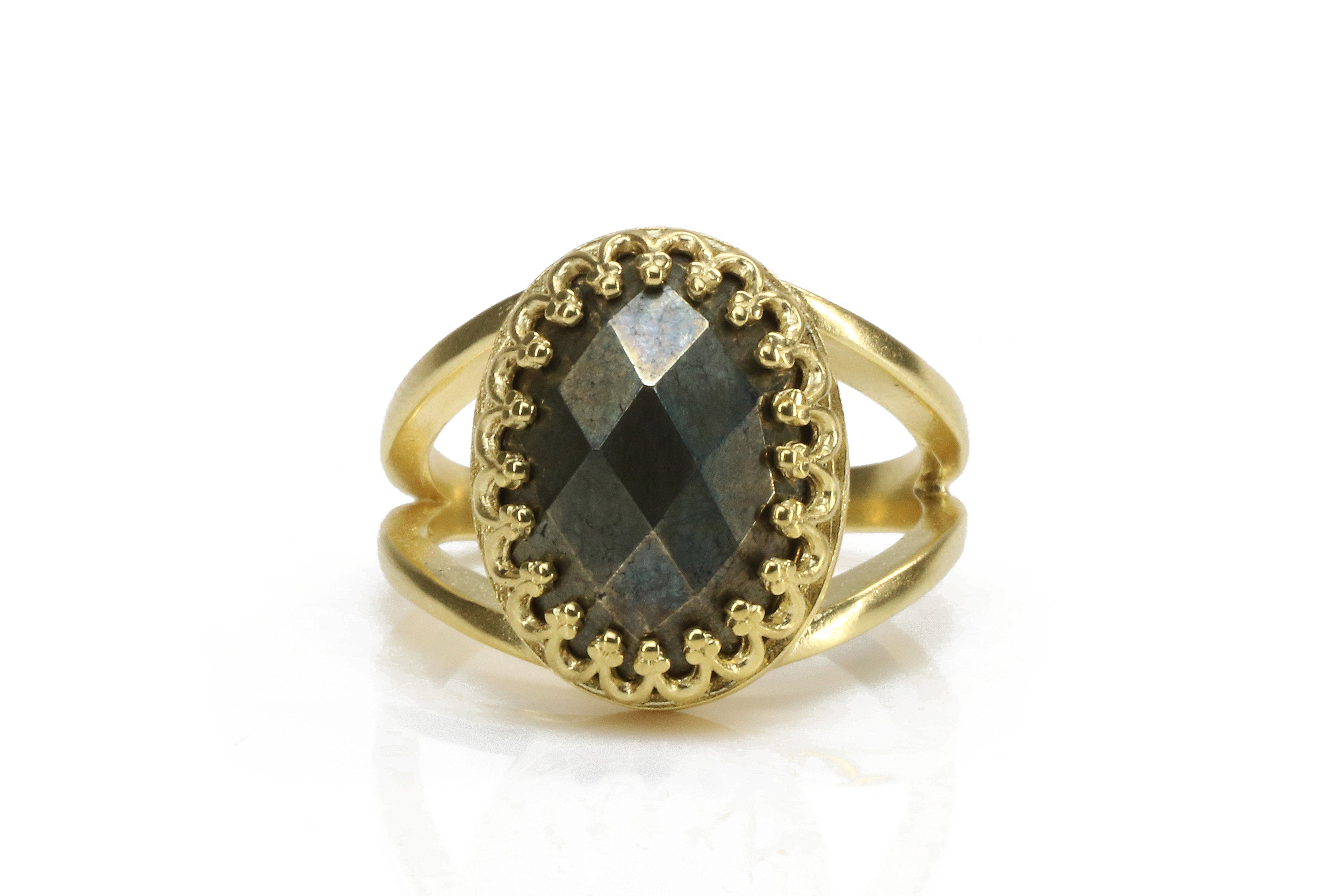 Fashionable Pyrite Gemstone Ring in 14k Gold Filled Rings Anemone Jewelry