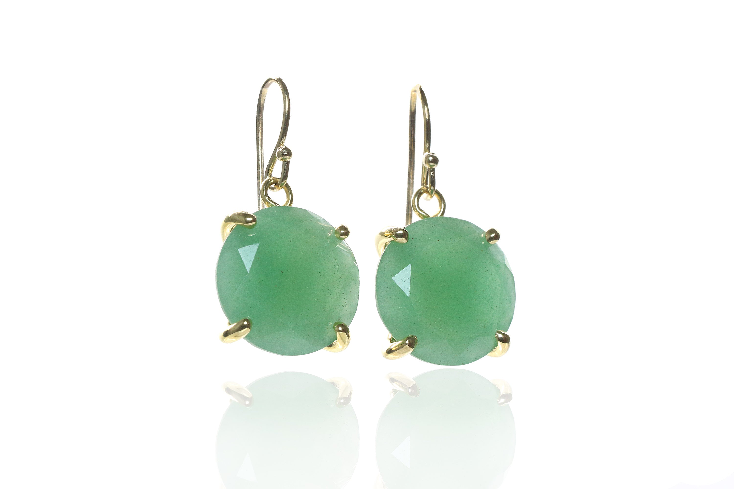 Green Aventurine Gold Filled Earrings Earrings Anemone Jewelry