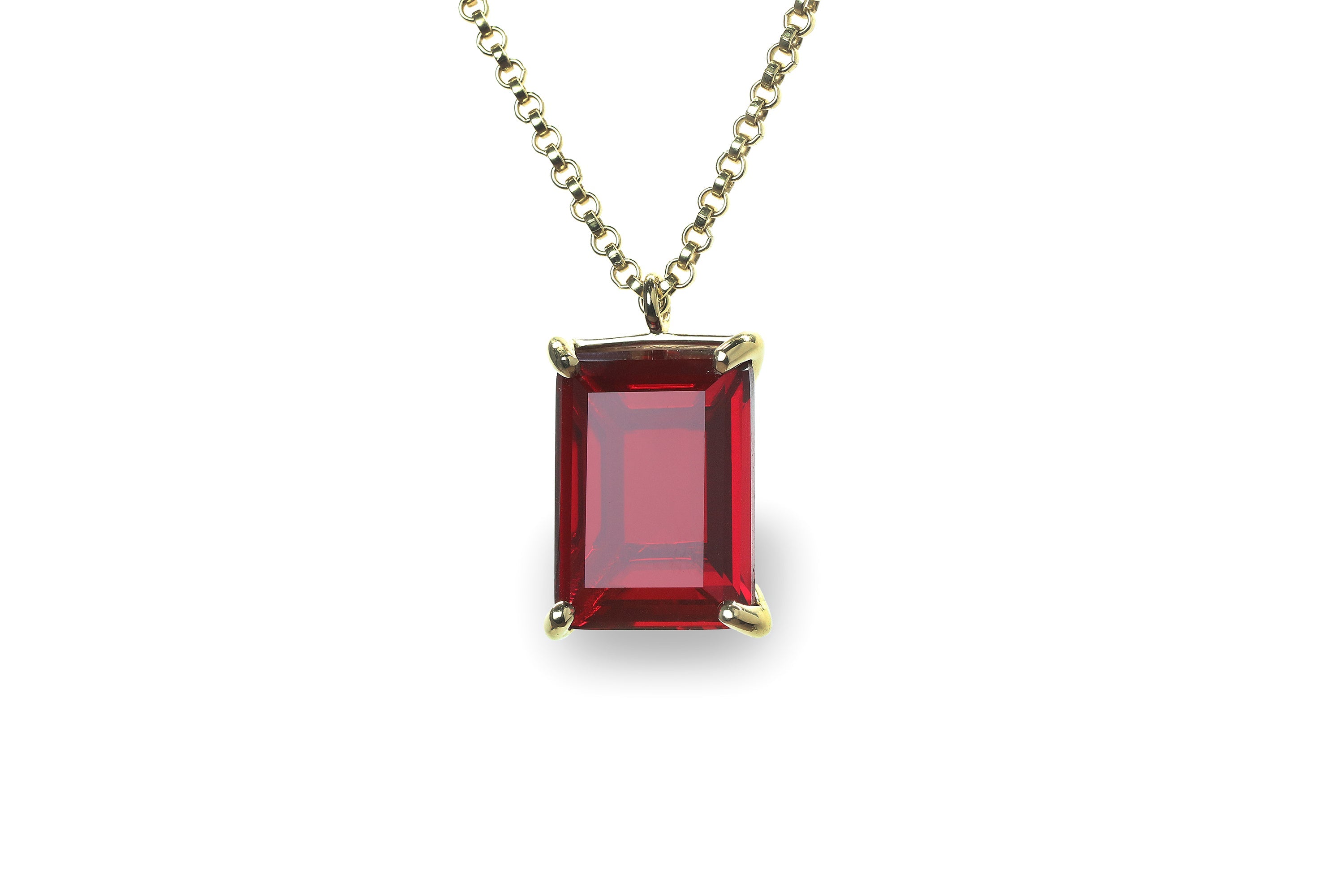 Alluring Garnet Pendant Necklace in Gold necklaces Anemone Jewelry