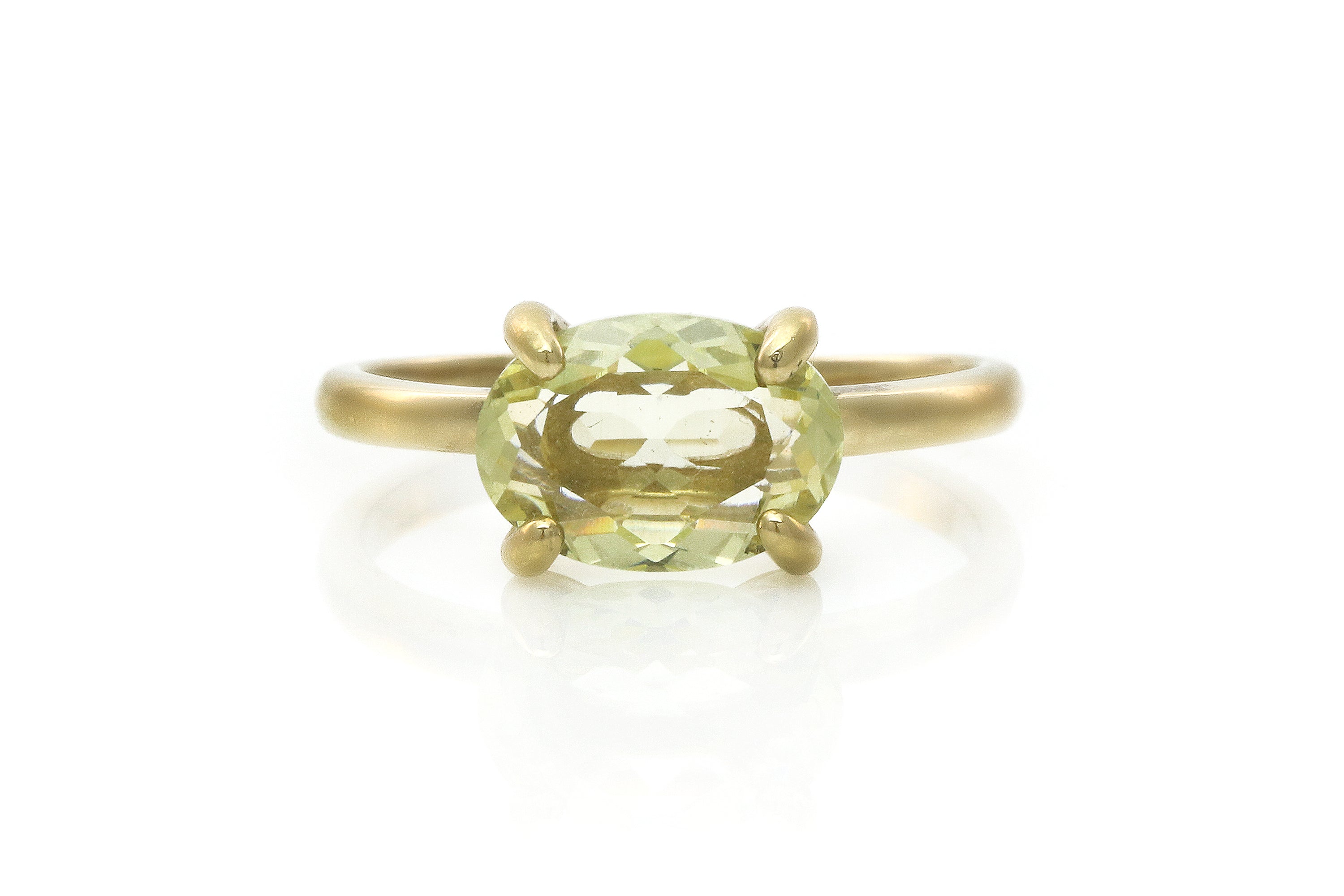 Gold Oval Lemon Quartz Ring Rings Anemone Unique