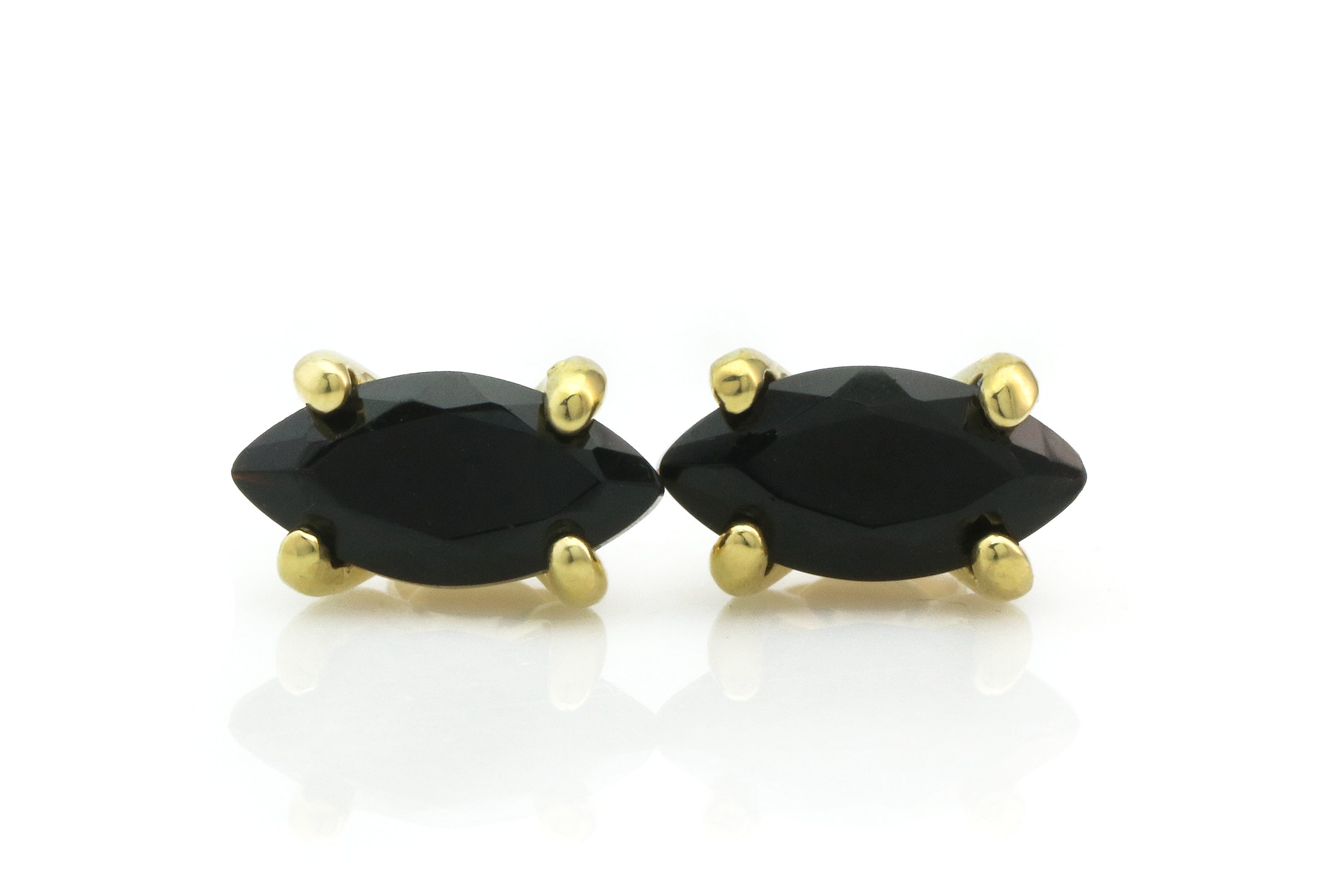 Glamorous Black Onyx Gold Earrings Earrings Anemone Unique
