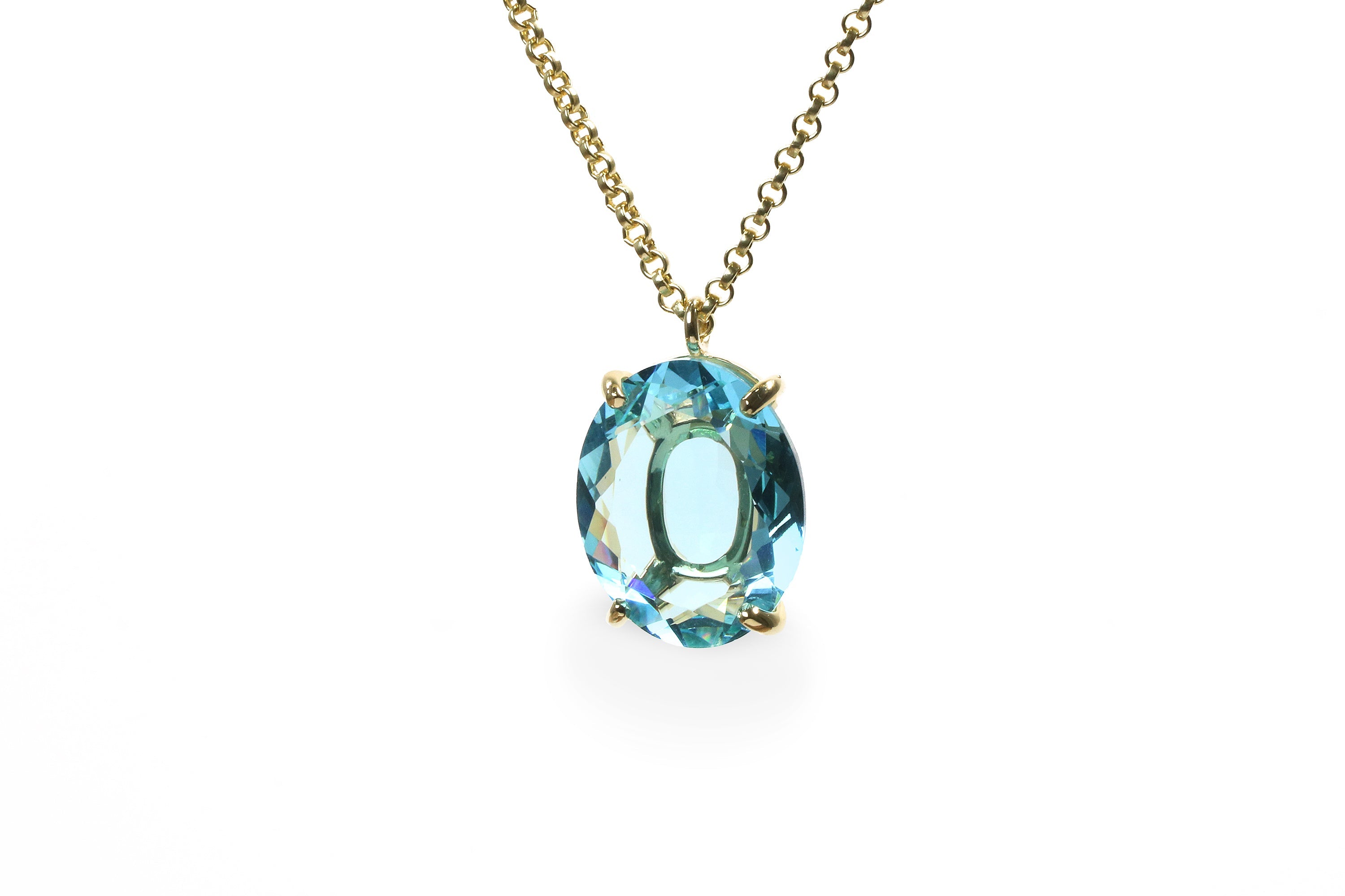 Brilliant Topaz Necklace for Women in 14k Gold necklaces Anemone Jewelry