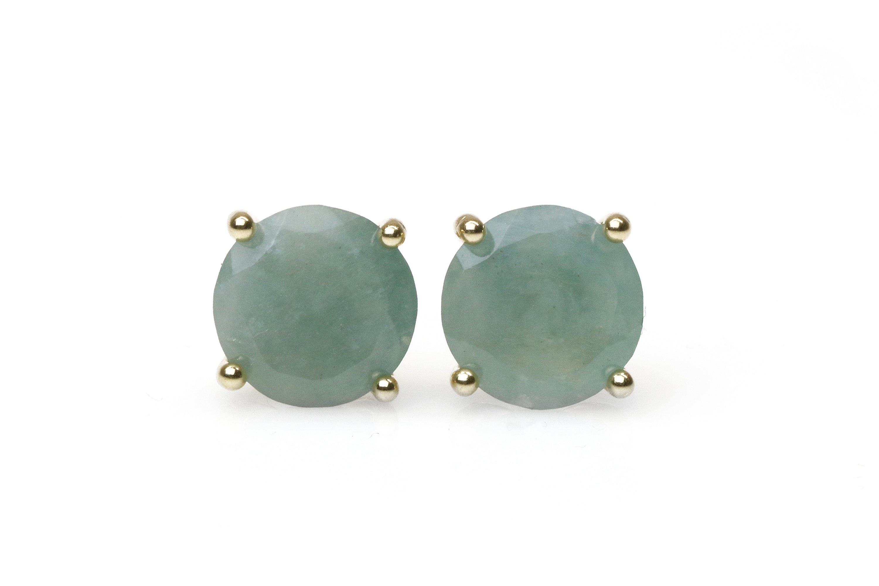 Gold Aquamarine Stud Earrings Earrings Anemone Unique