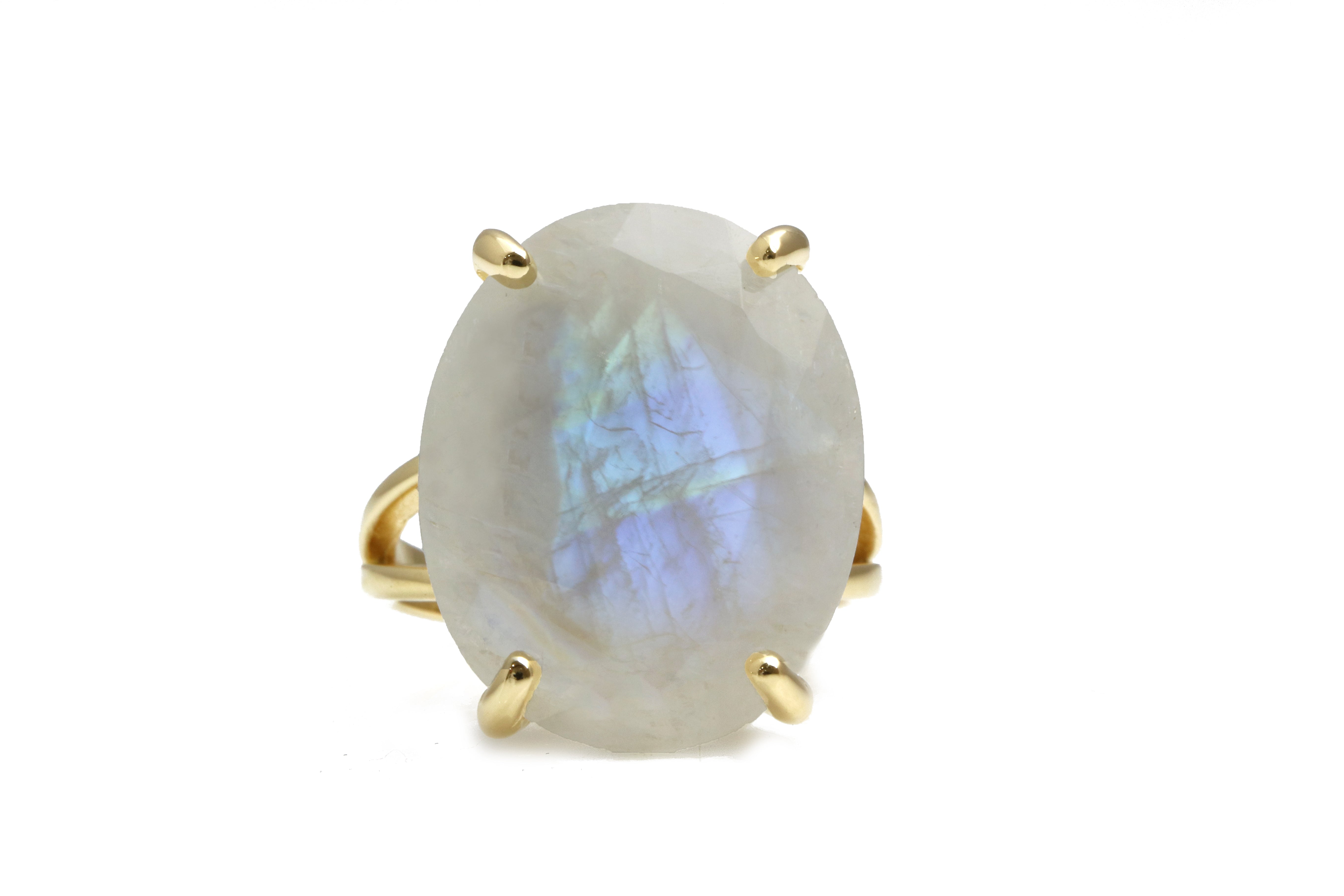 Stunning Oval-Shaped Moonstone Gold Filled Ring Rings Anemone Jewelry