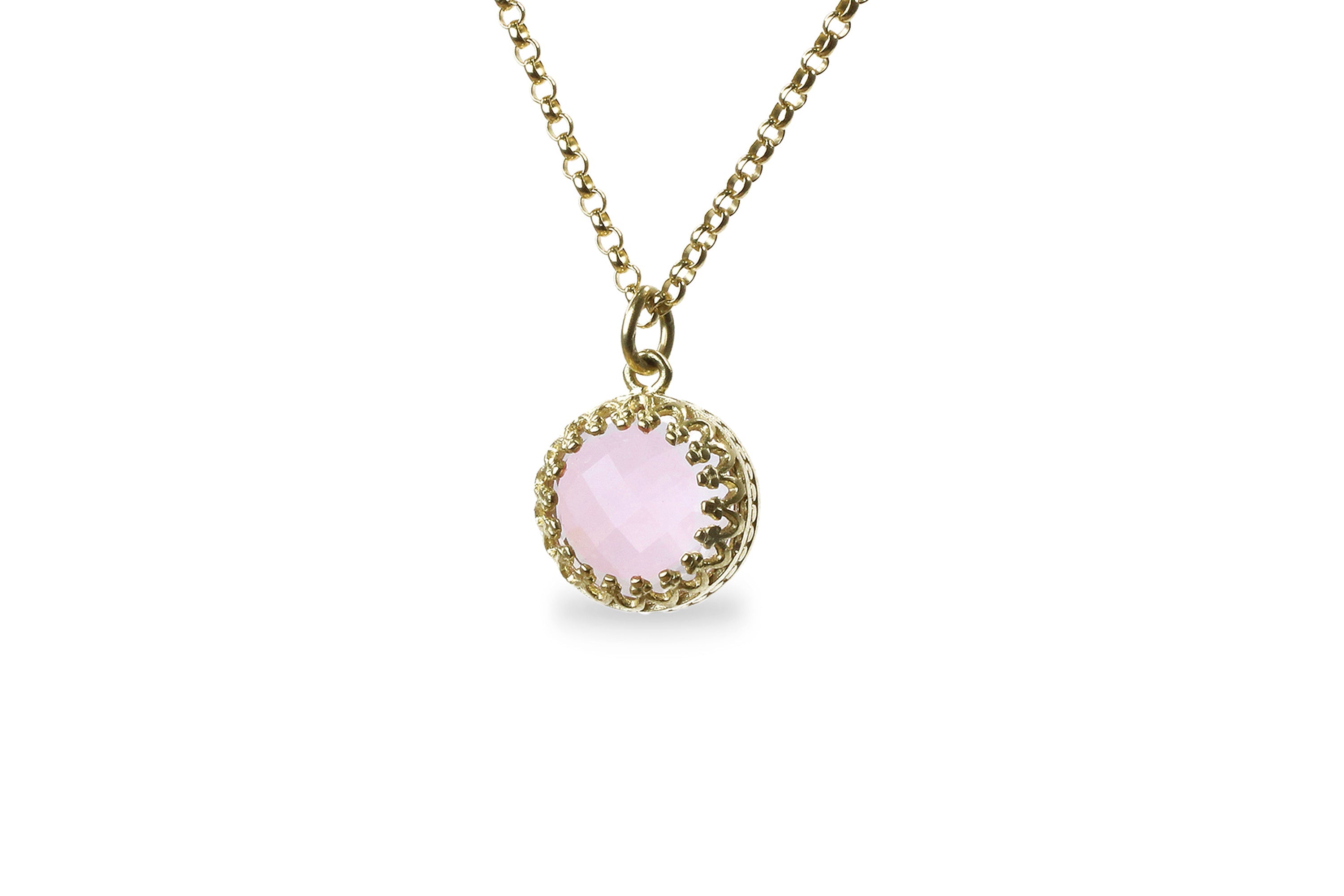 Elegant Rose Quartz 14K Gold Necklace necklaces Anemone Jewelry