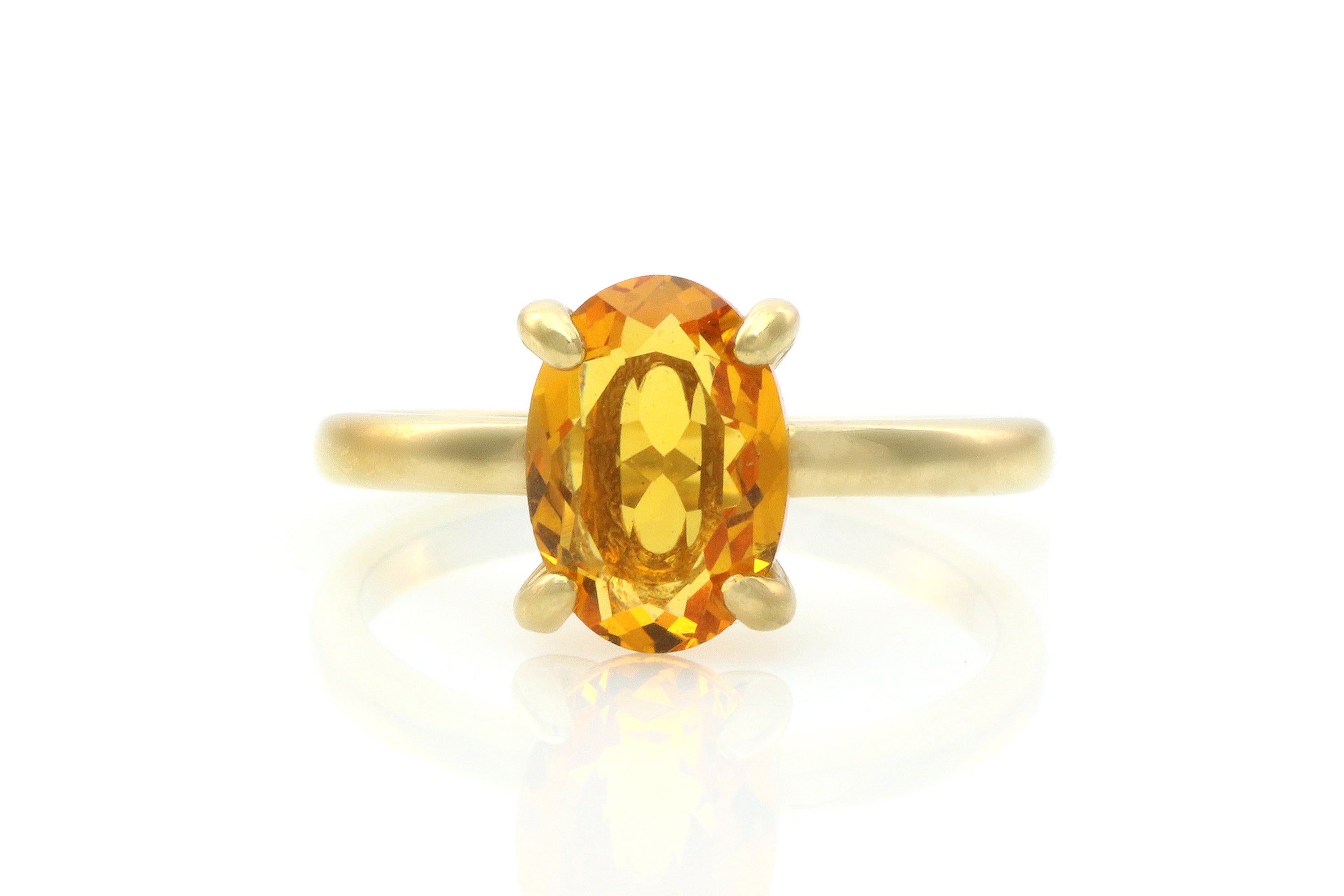 Dainty Yellow Citrine Gold Ring Rings Anemone Unique