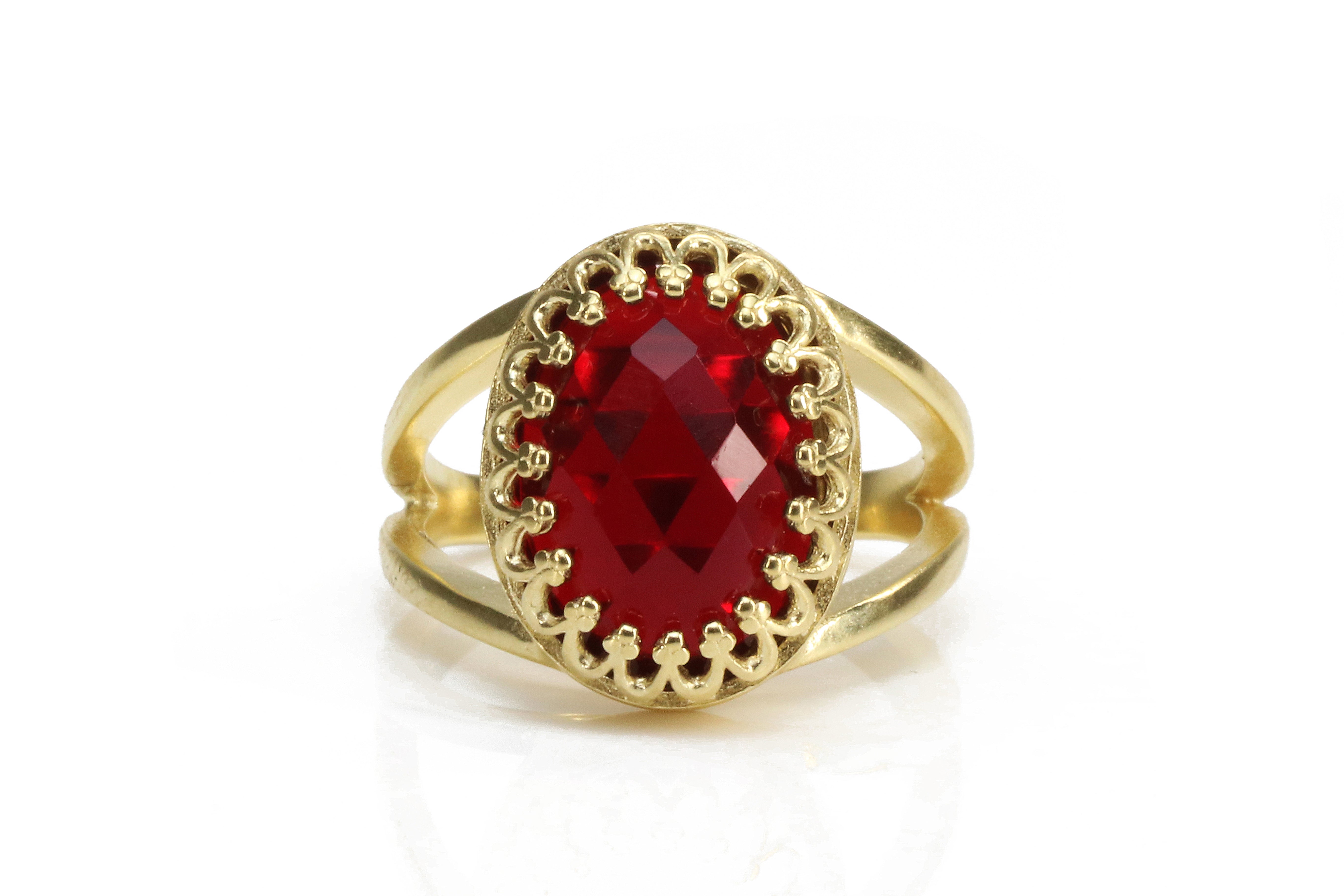 Striking Garnet Ring in 14k Gold-filled Ring Band Rings Anemone Jewelry