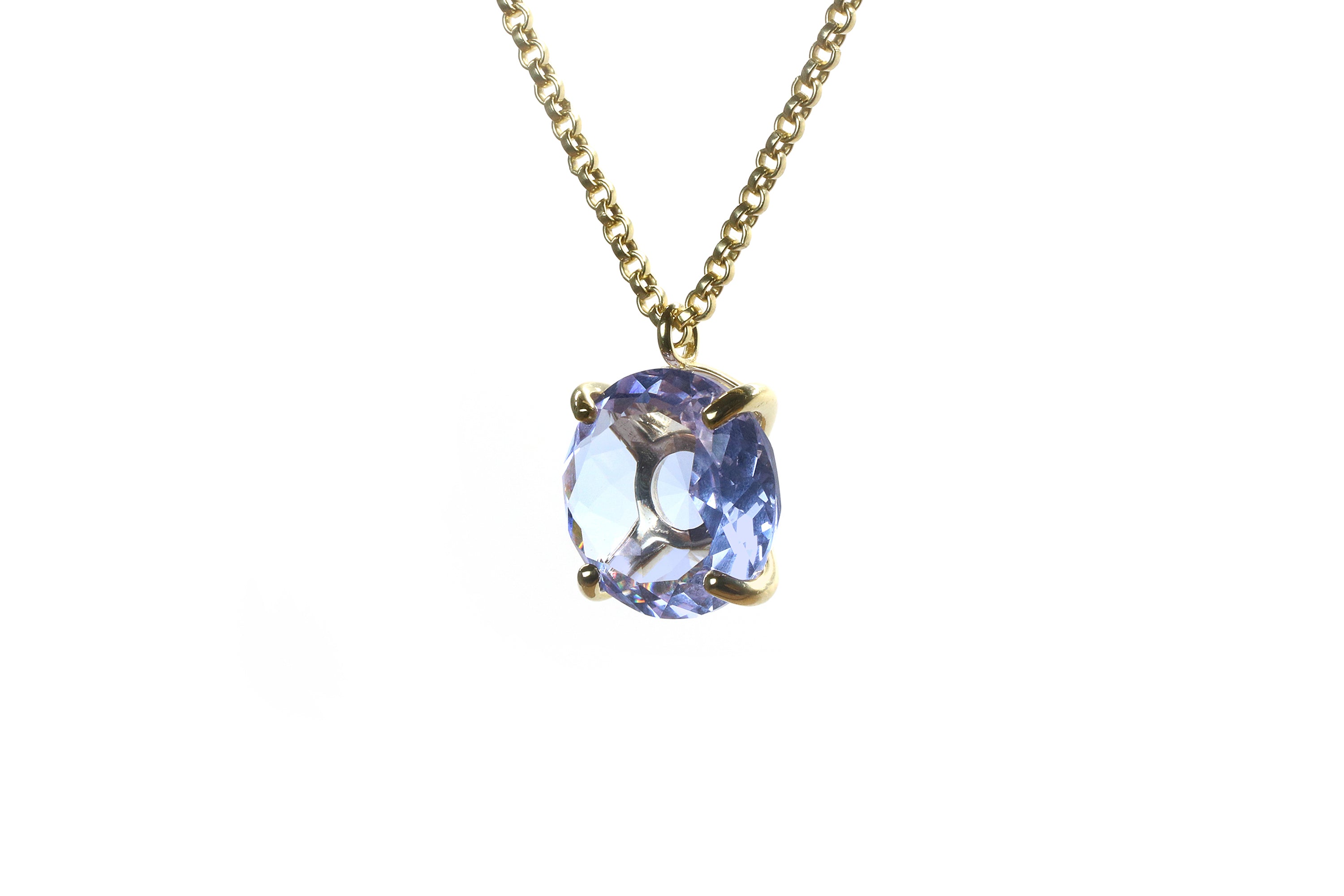 Luscious Round Tanzanite Necklace in Gold necklaces Anemone Jewelry