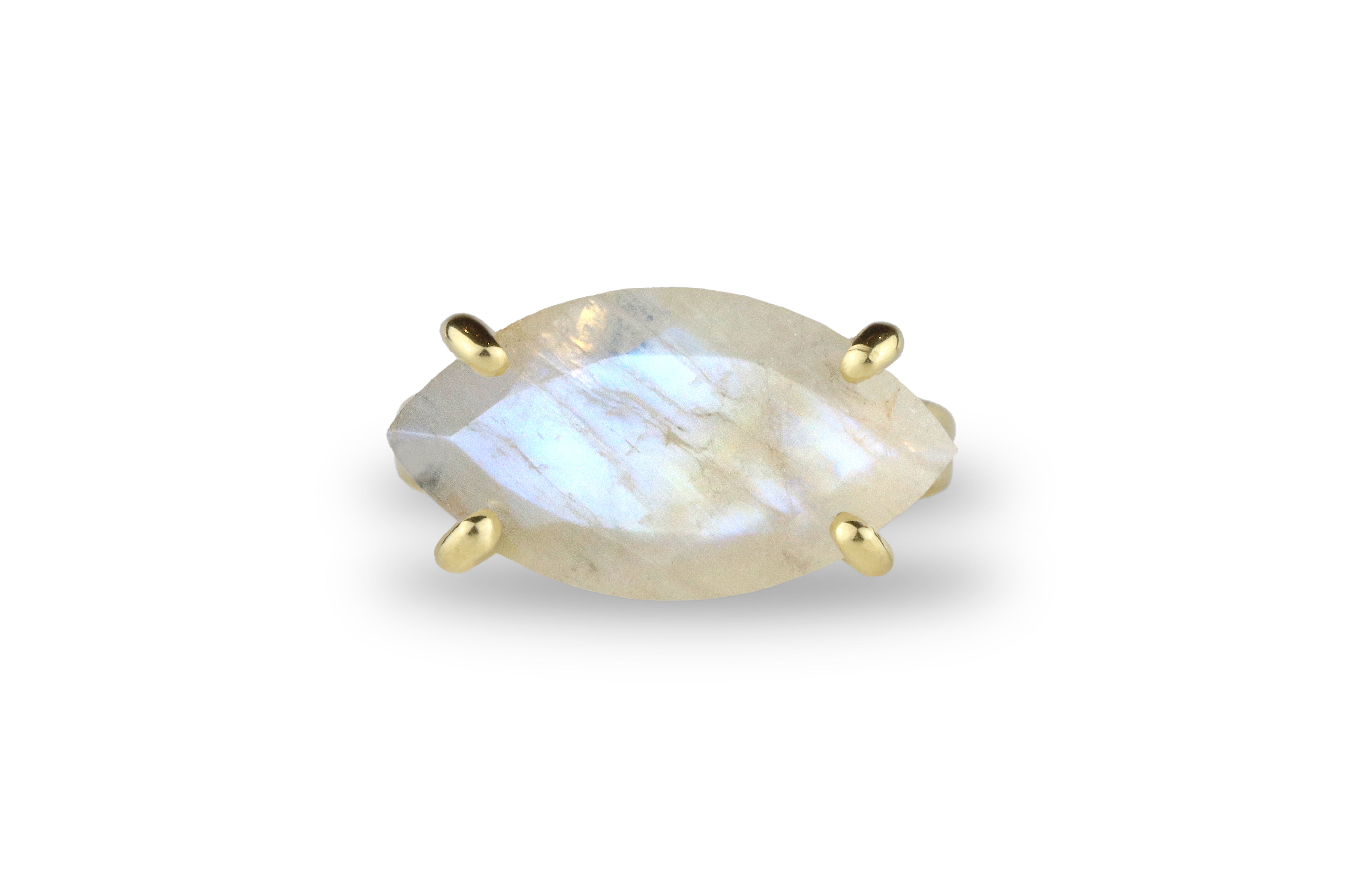 Marquise Gold Moonstone Ring in 14k Gold Filled Rings Anemone Jewelry