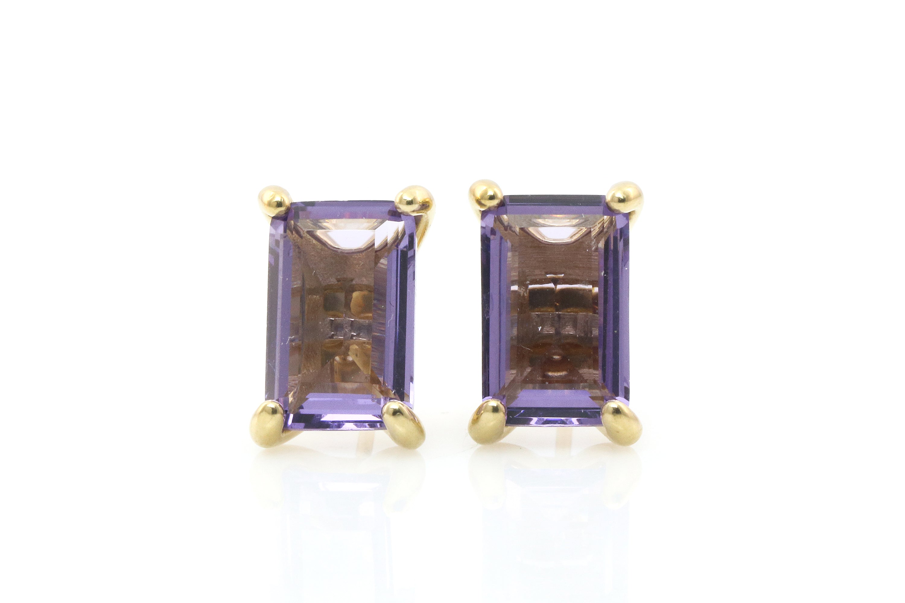 Purple Amethyst Sterling Silver Stud Earrings Earrings Anemone Unique