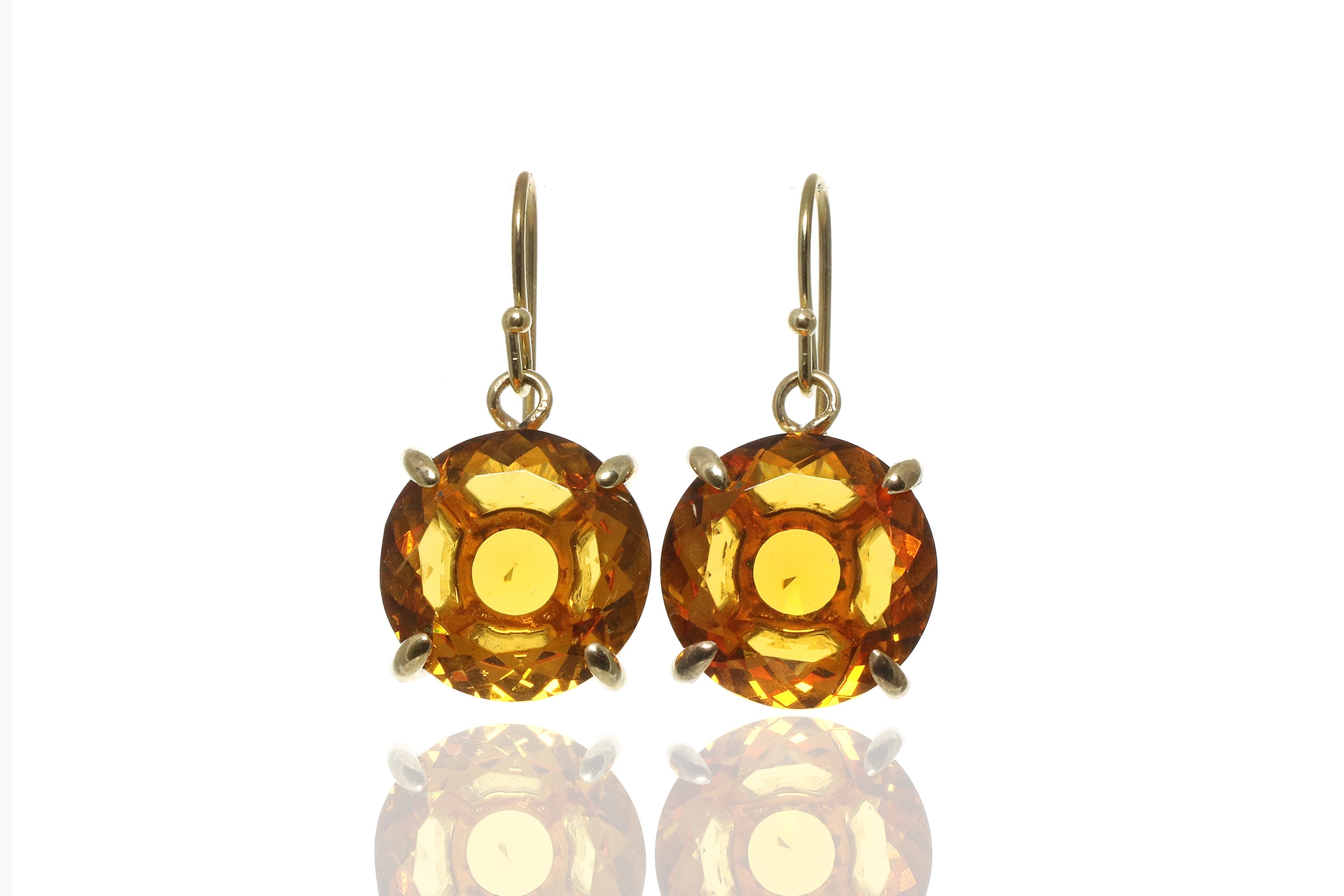 Vintage-Inspired Gold Citrine Earrings Earrings Anemone Jewelry