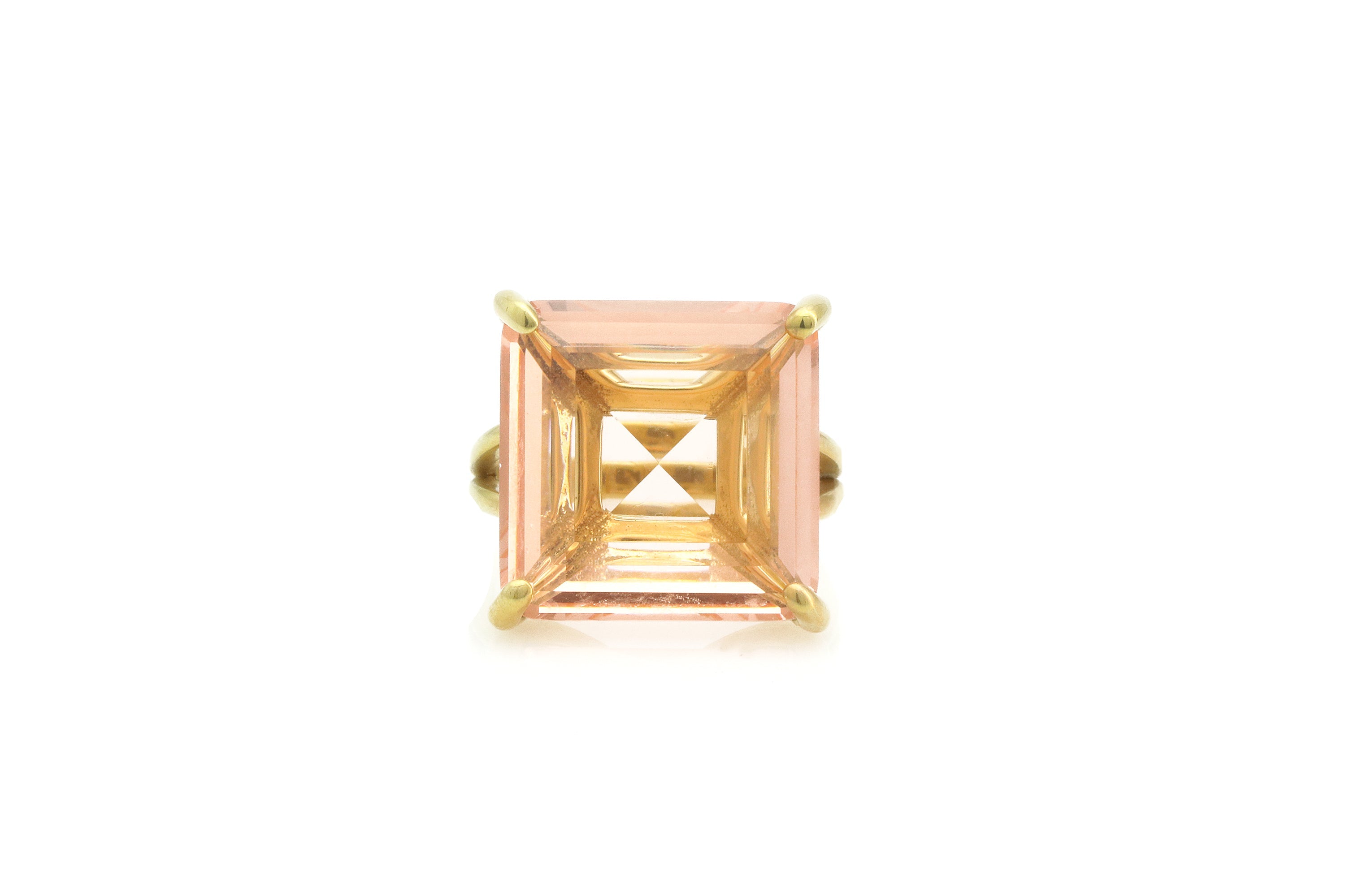 Luscious Square Morganite Gold Ring Rings Anemone Jewelry