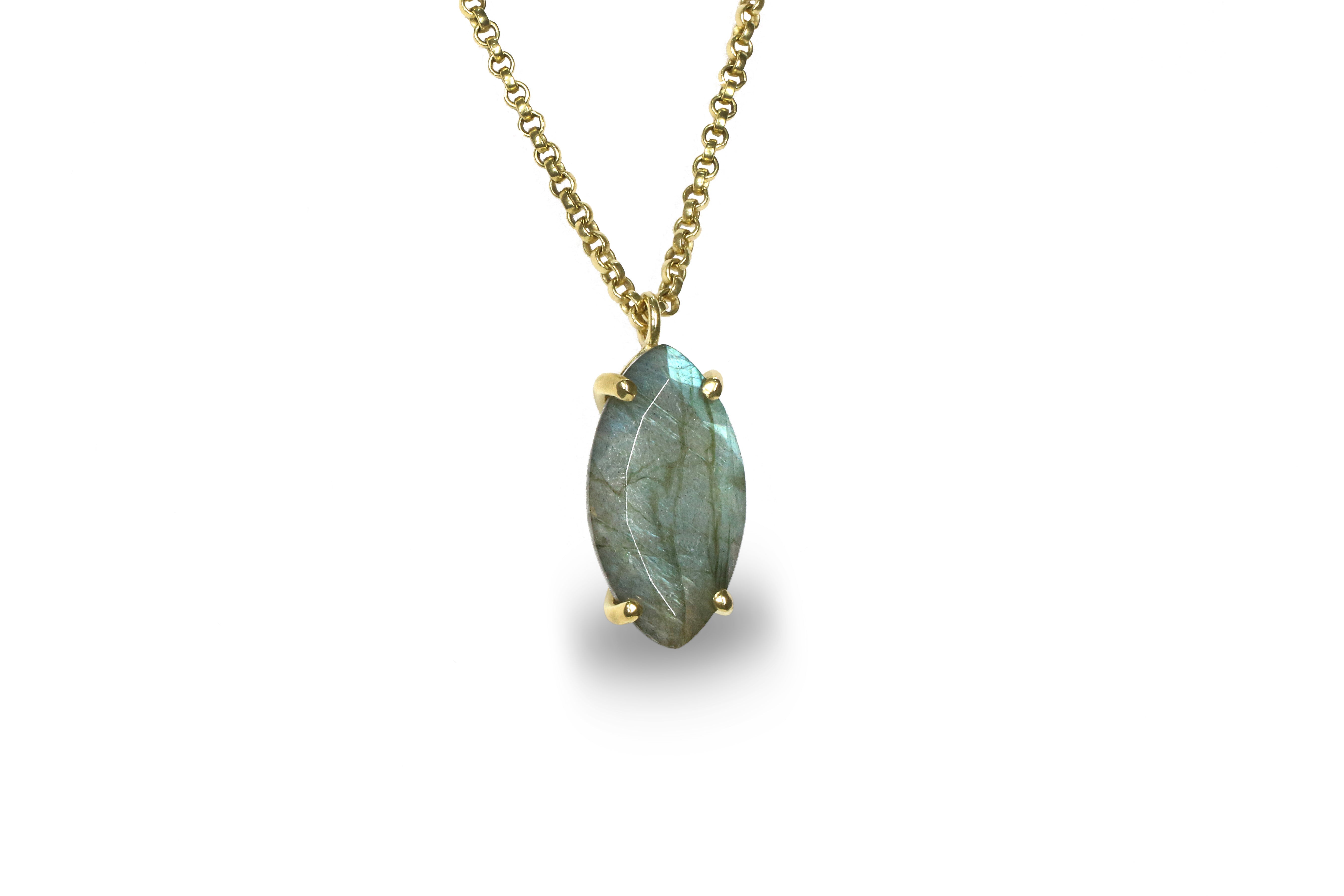 Fascinating Marquise Labradorite Necklace in 14k Gold Filled necklaces Anemone Jewelry