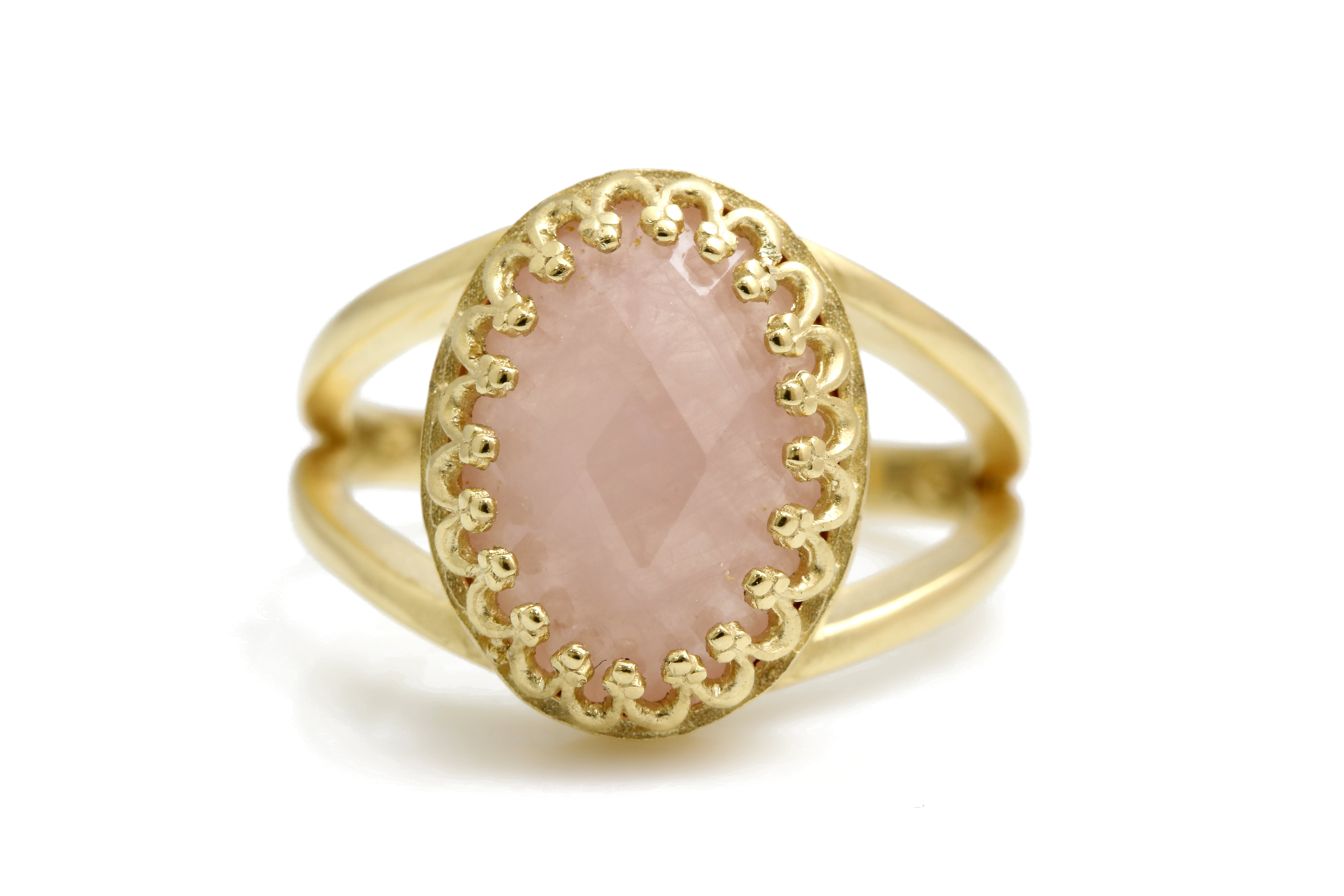 Dainty Rose Quartz Ring in 14k Gold-filled Band Rings Anemone Jewelry