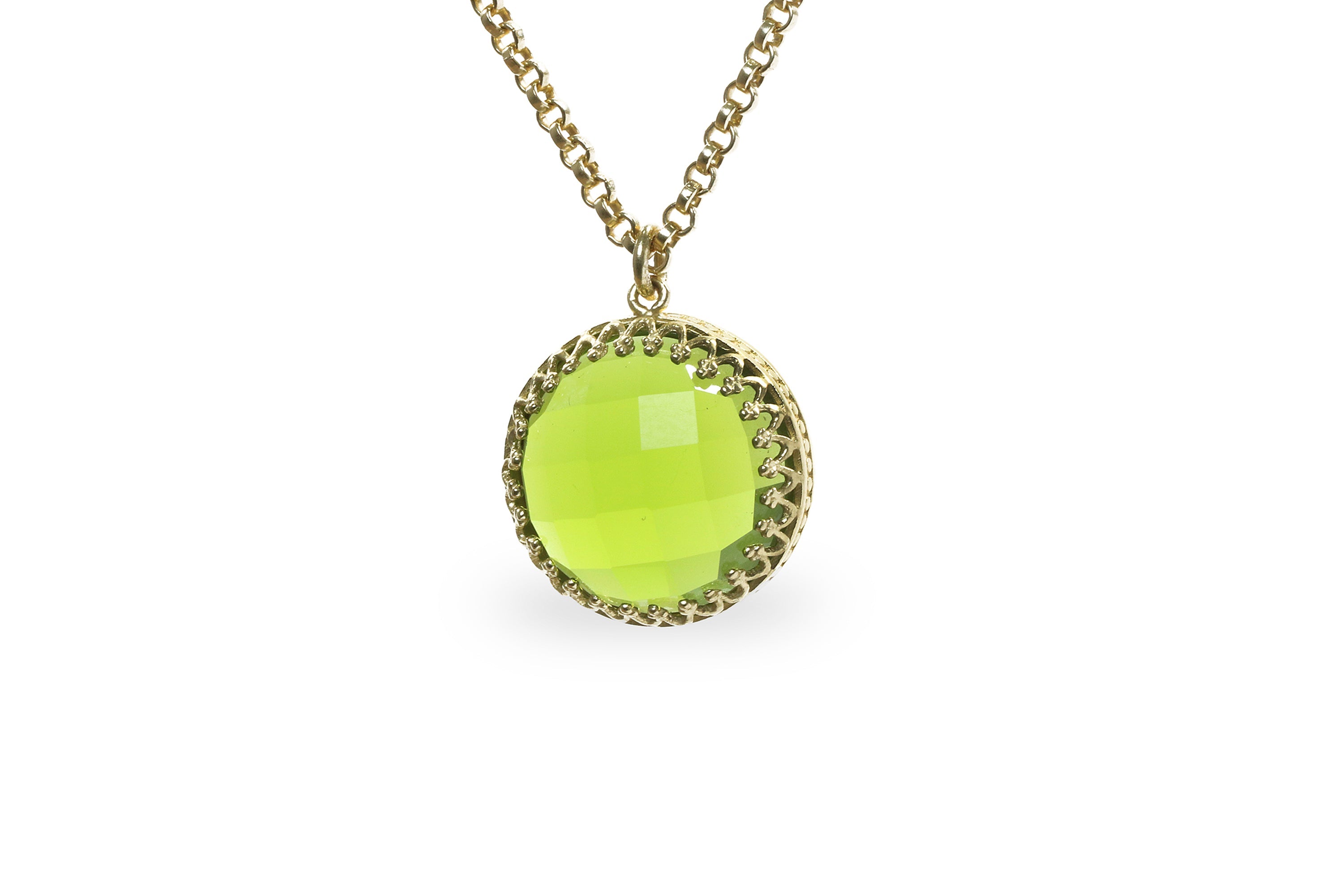 Remarkable Peridot Pendant Necklace in Gold necklaces Anemone Jewelry