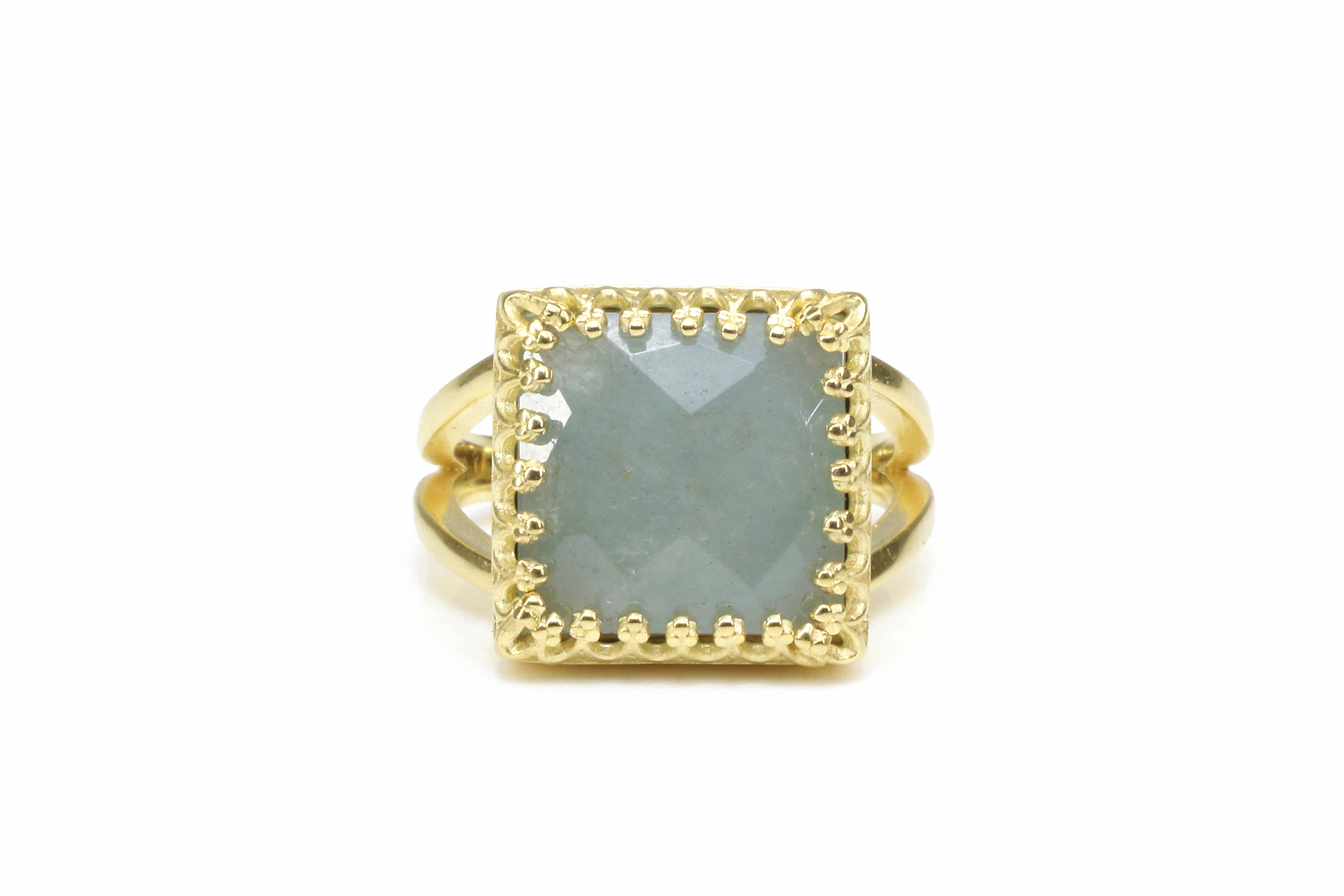 Artisan 14k Gold Filled Aquamarine Ring Rings Anemone Jewelry