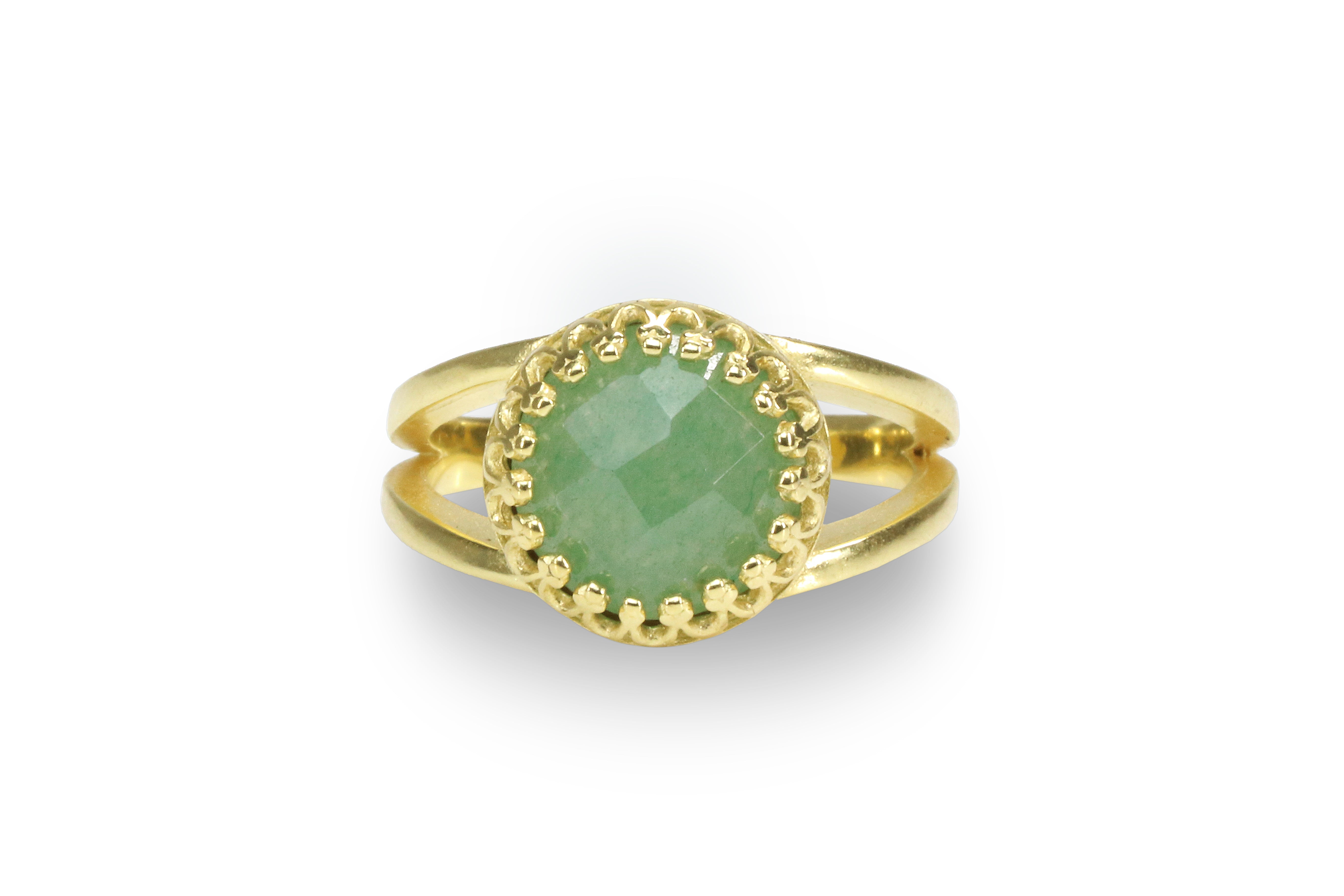 Aventurine in 14k Gold-filled Ring Band Rings Anemone Jewelry