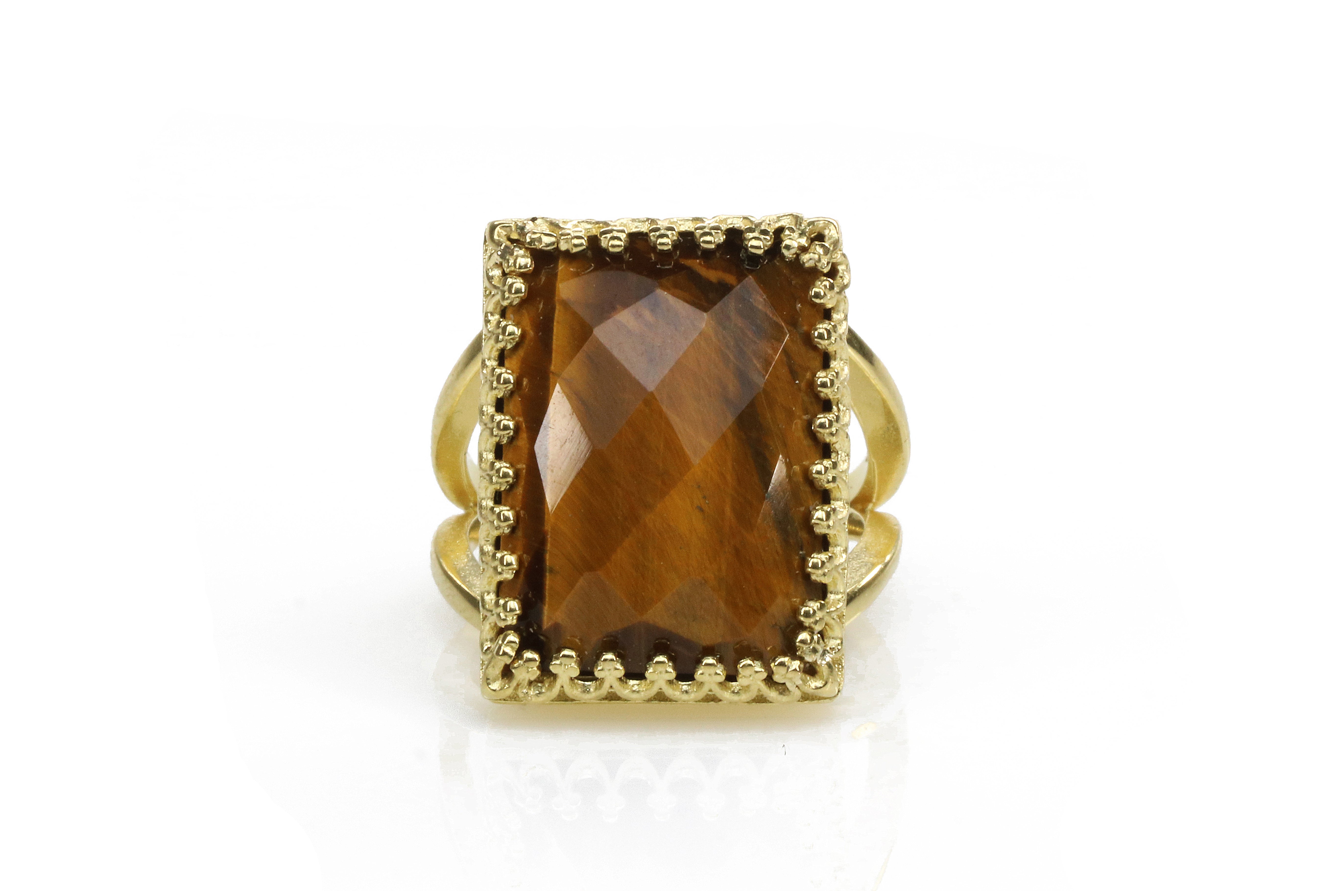 Elegant Tiger Eye Ring in 14k Gold Filled Rings Anemone Jewelry