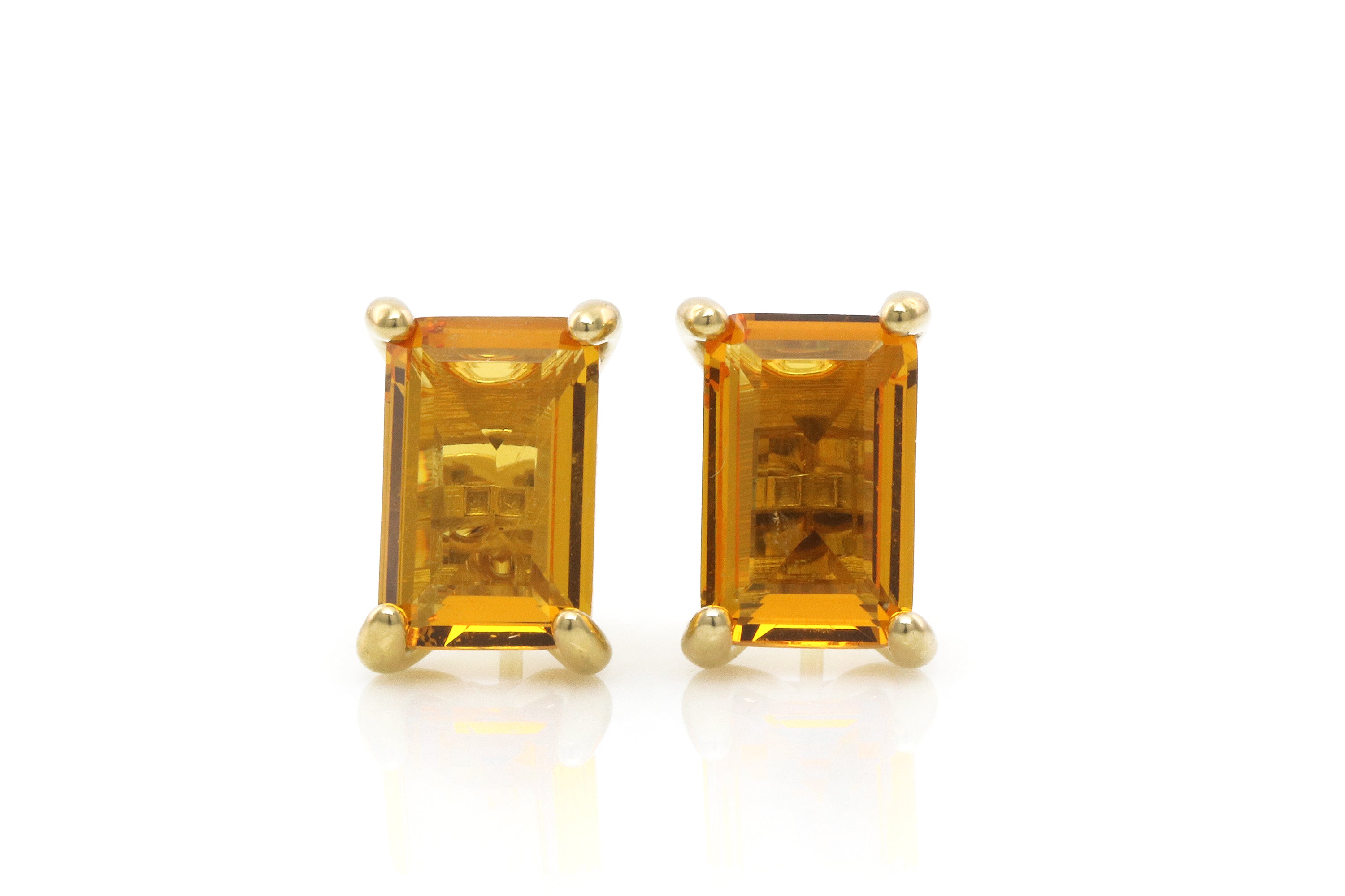 Brilliant Citrine Earrings in Gold Earrings Anemone Unique