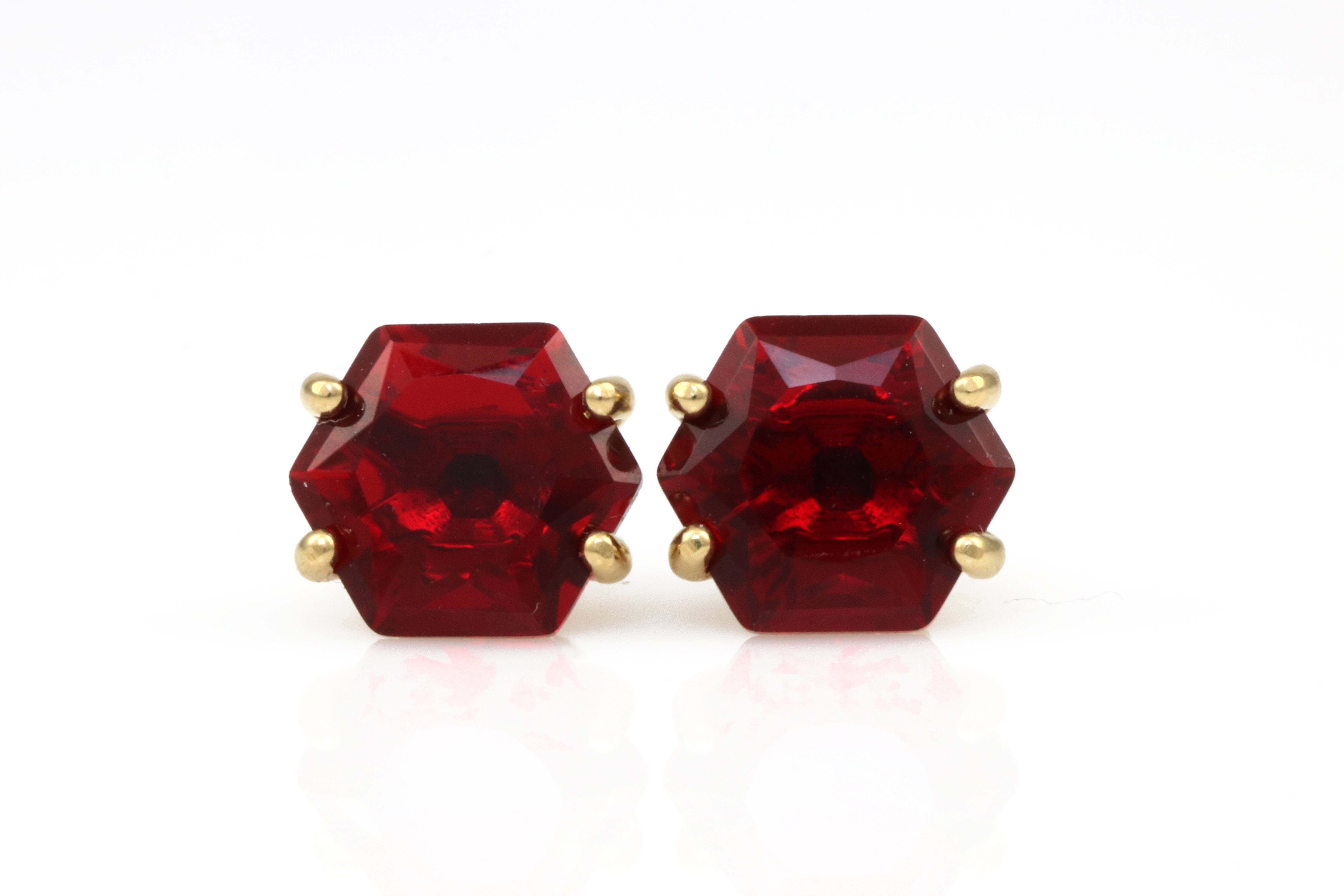 Vibrant Garnet Earrings in Gold Earrings Anemone Unique