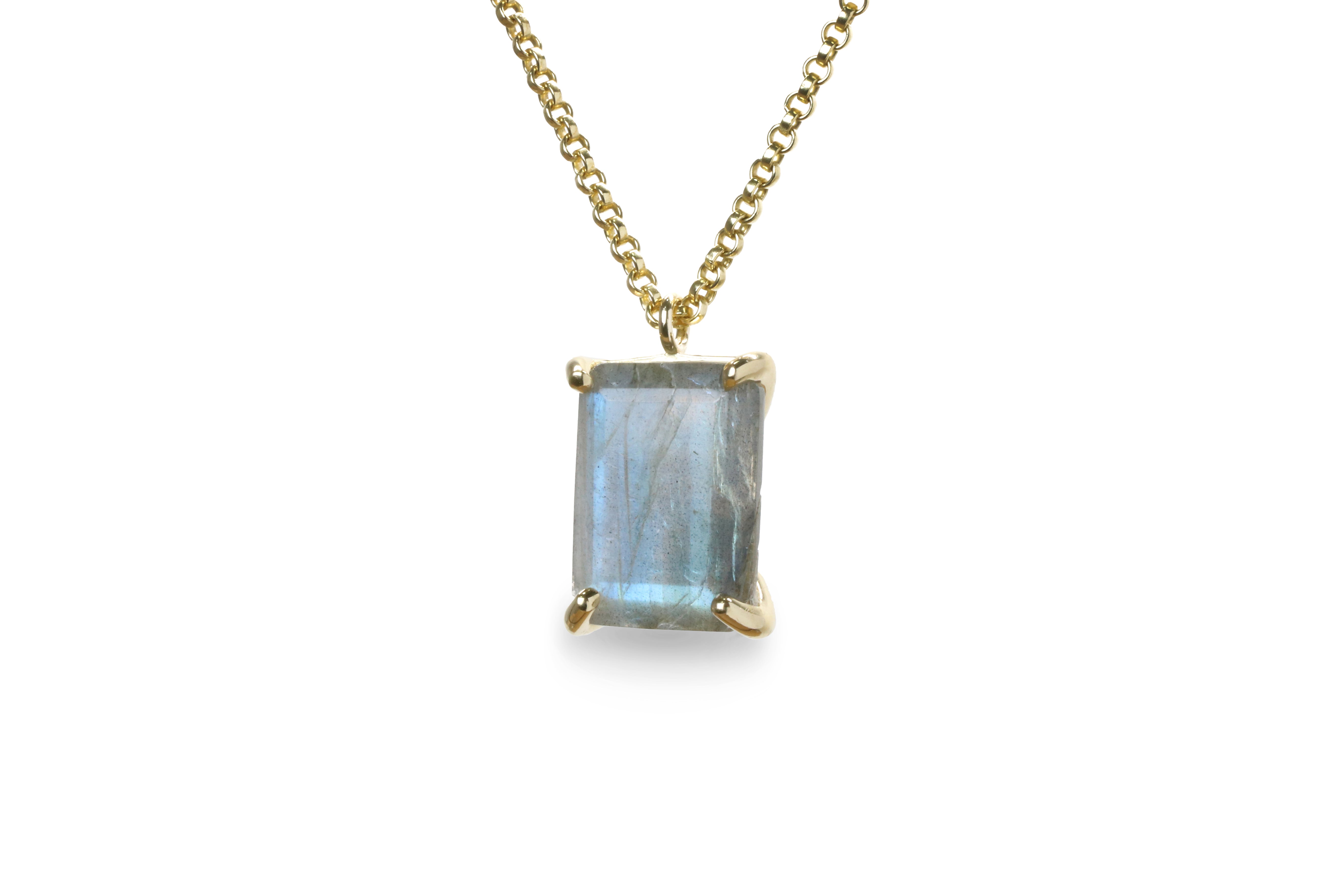 Labradorite Necklace in 14k Gold necklaces Anemone Jewelry