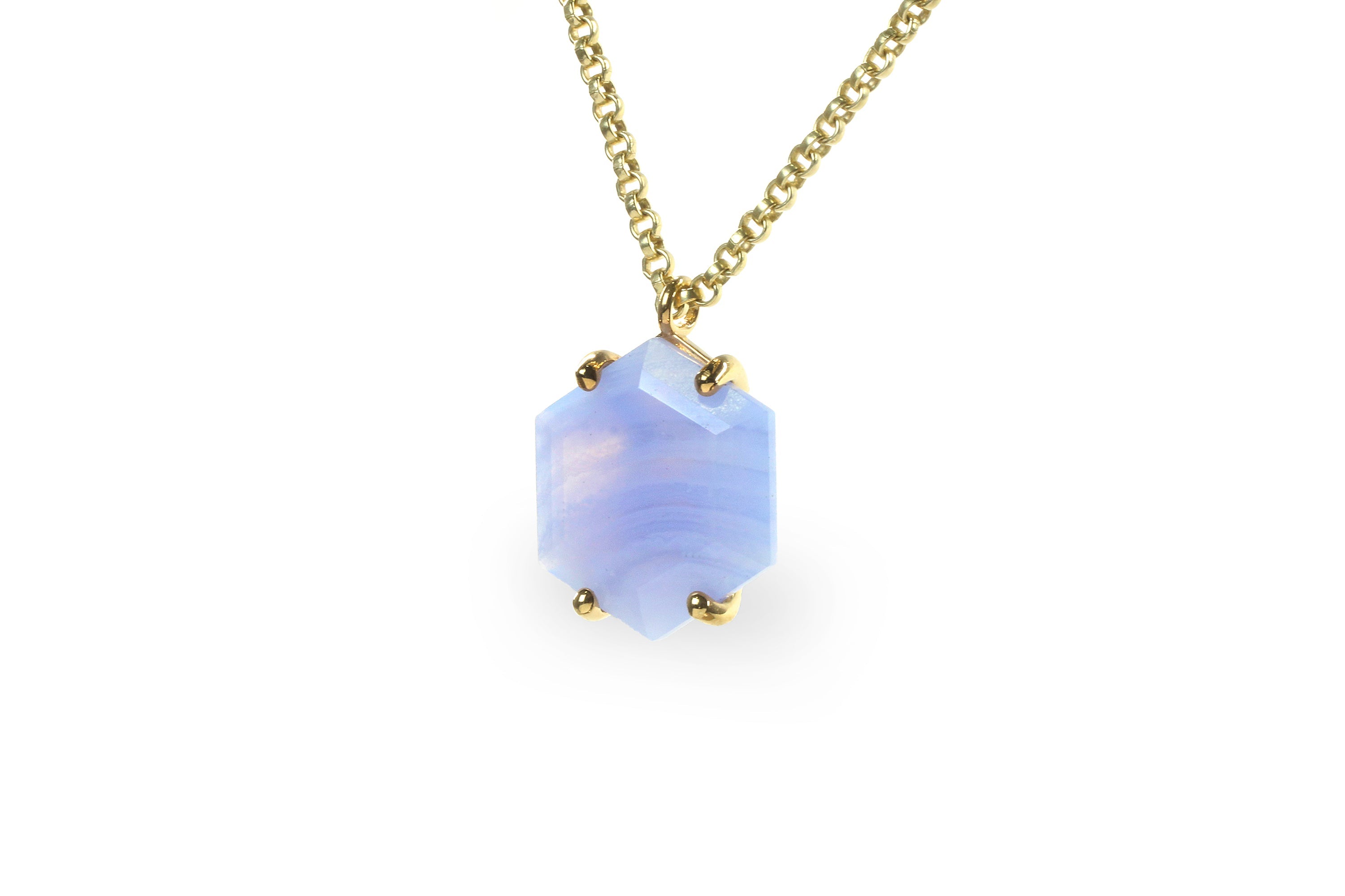 Fascinating Gold Filled Blue Lace Agate Necklace necklaces Anemone Jewelry