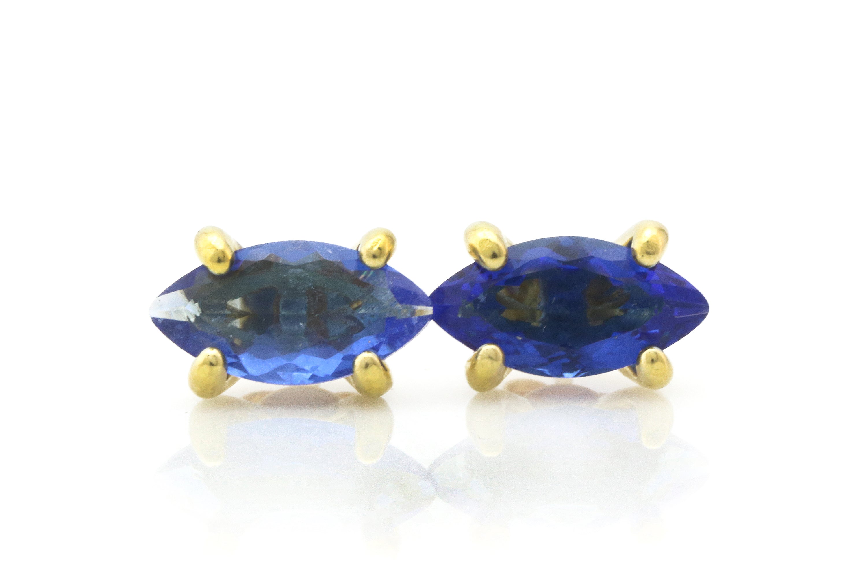 Sleek Marquise Sapphire Earrings in Gold Earrings Anemone Unique