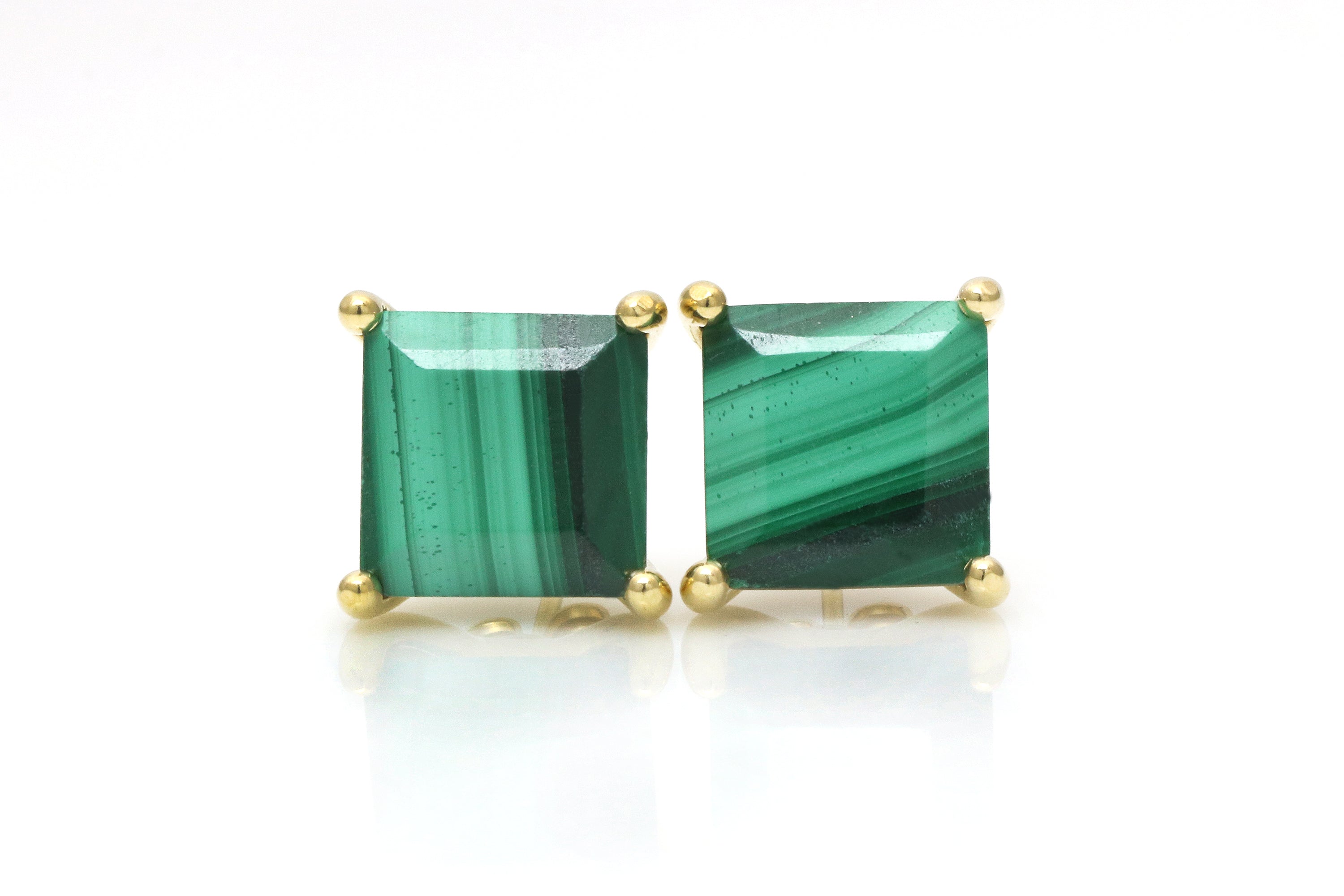 Vibrant Malachite Earrings in Gold Earrings Anemone Unique