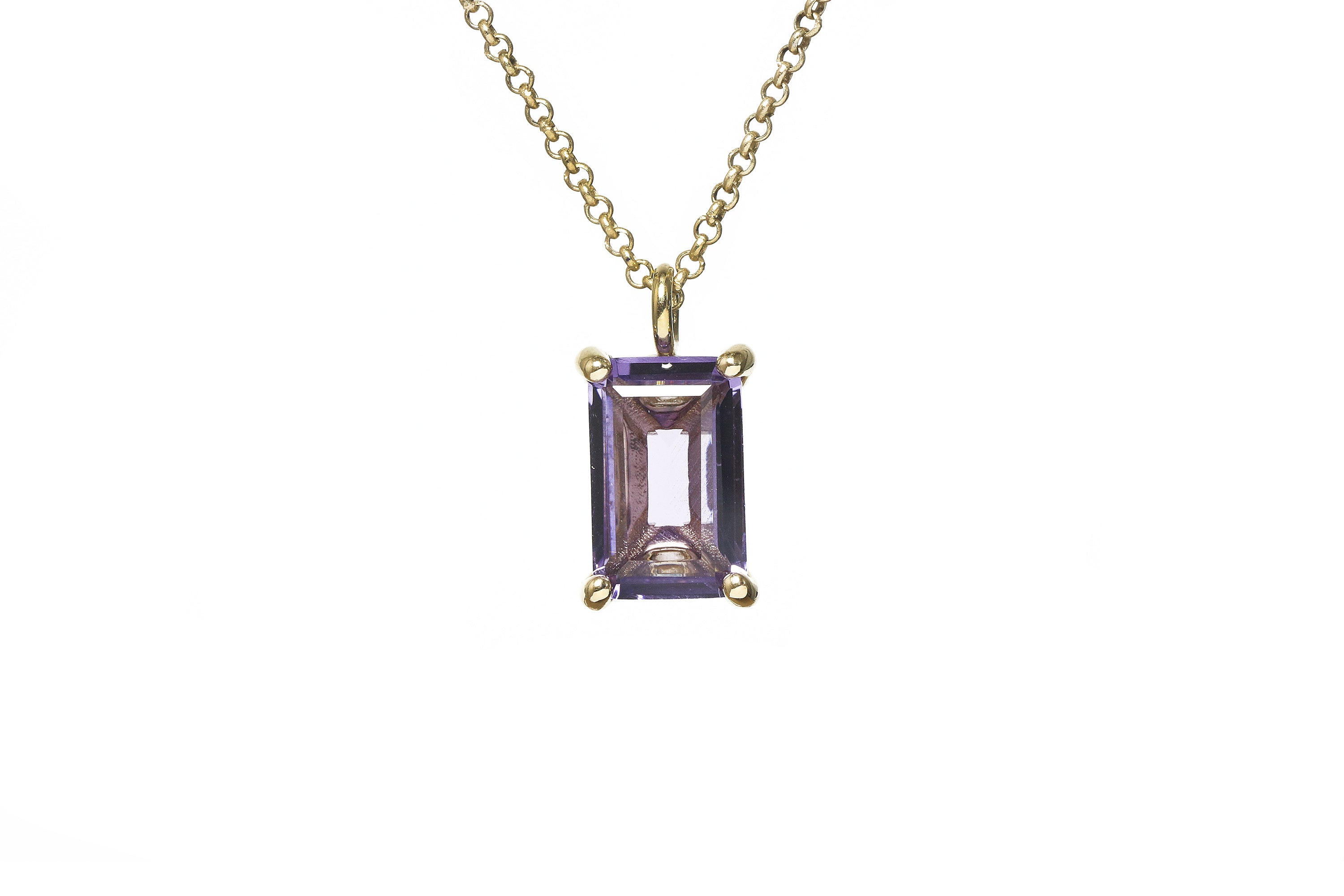 Amethyst Necklace in Gold necklaces Anemone Unique
