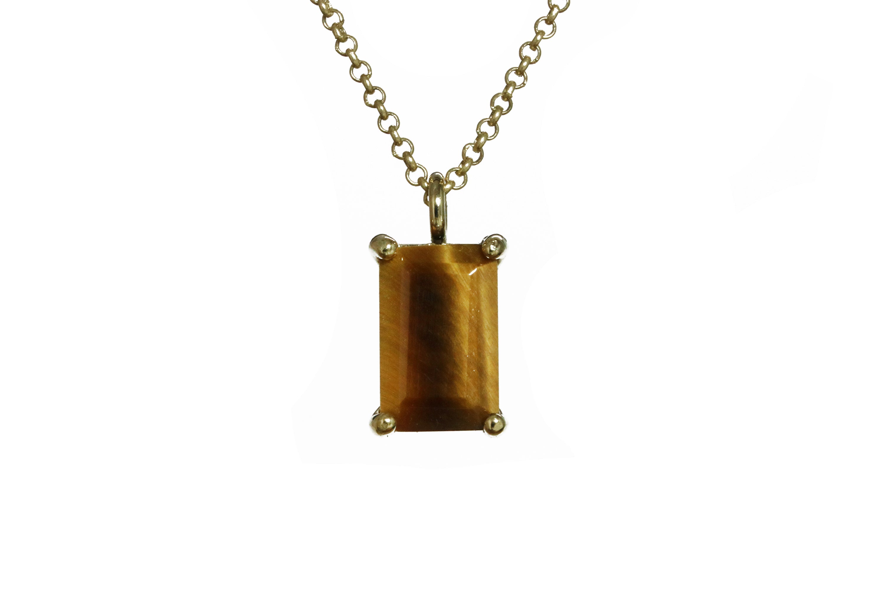 Lovely Brown Tiger Eye Necklace in Gold necklaces Anemone Unique