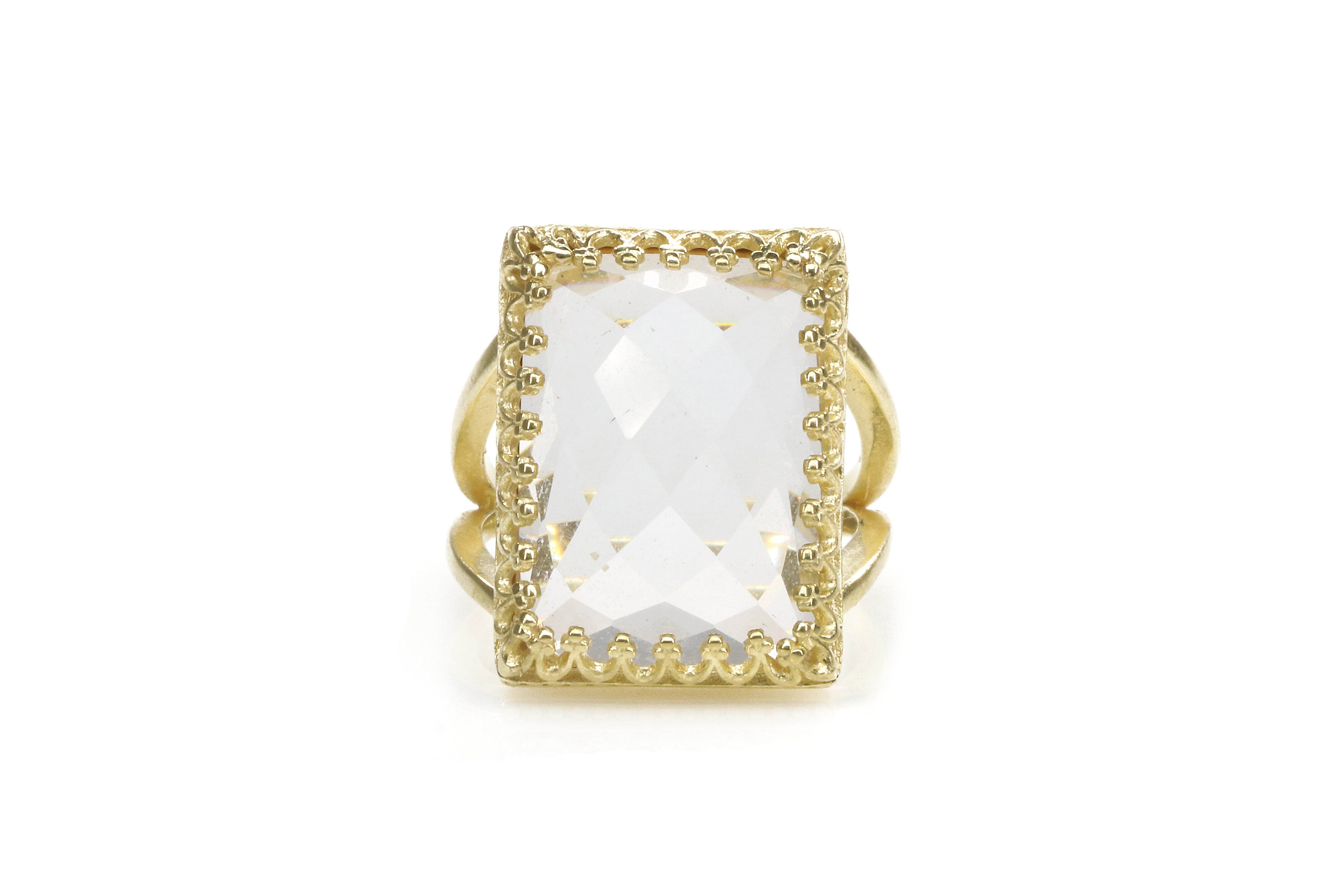Crystal Quartz Jewelry with 14K Gold-filled Ring Band Rings Anemone Jewelry