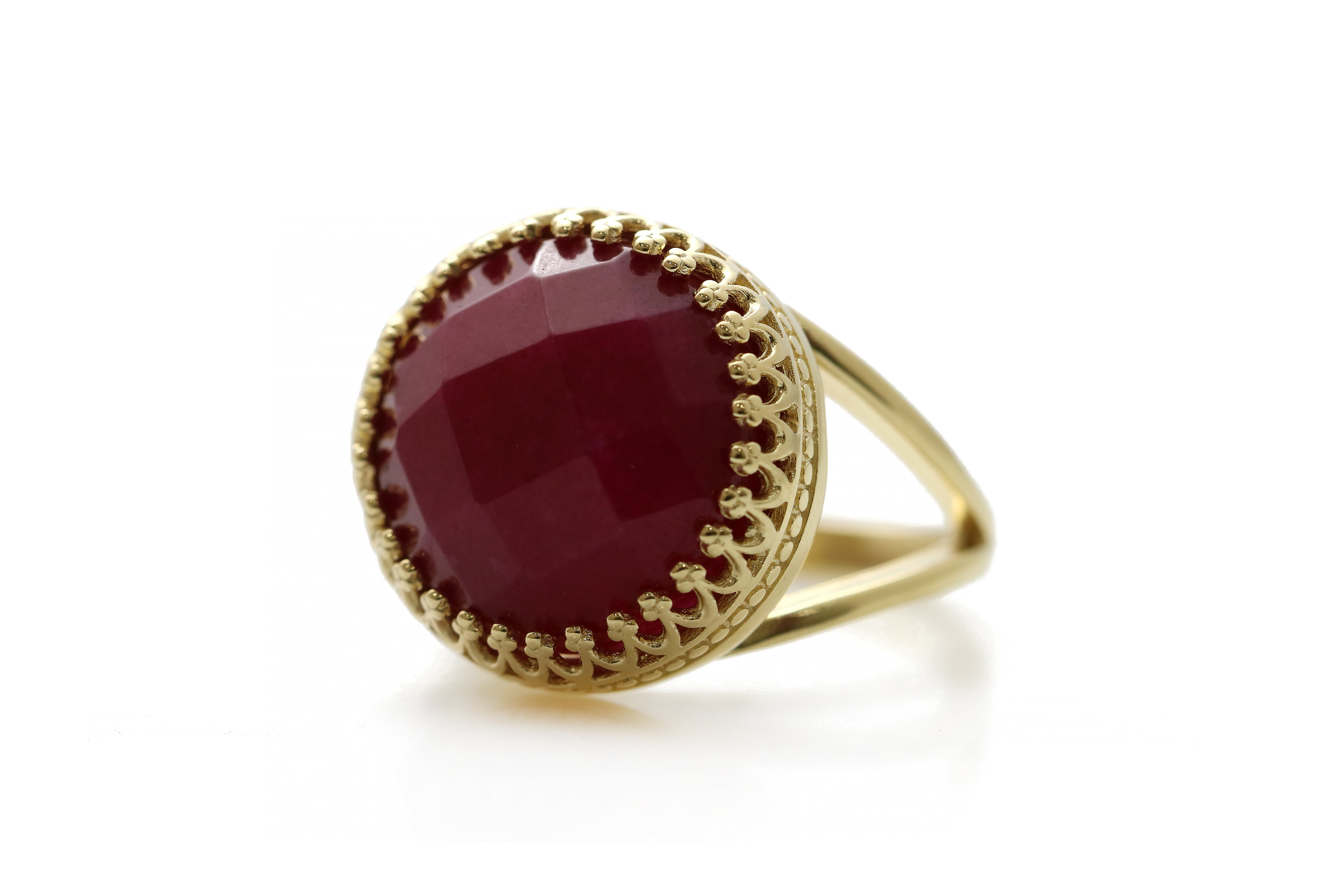 Classy Red Jade 14k Gold Filled Ring Rings Anemone Jewelry