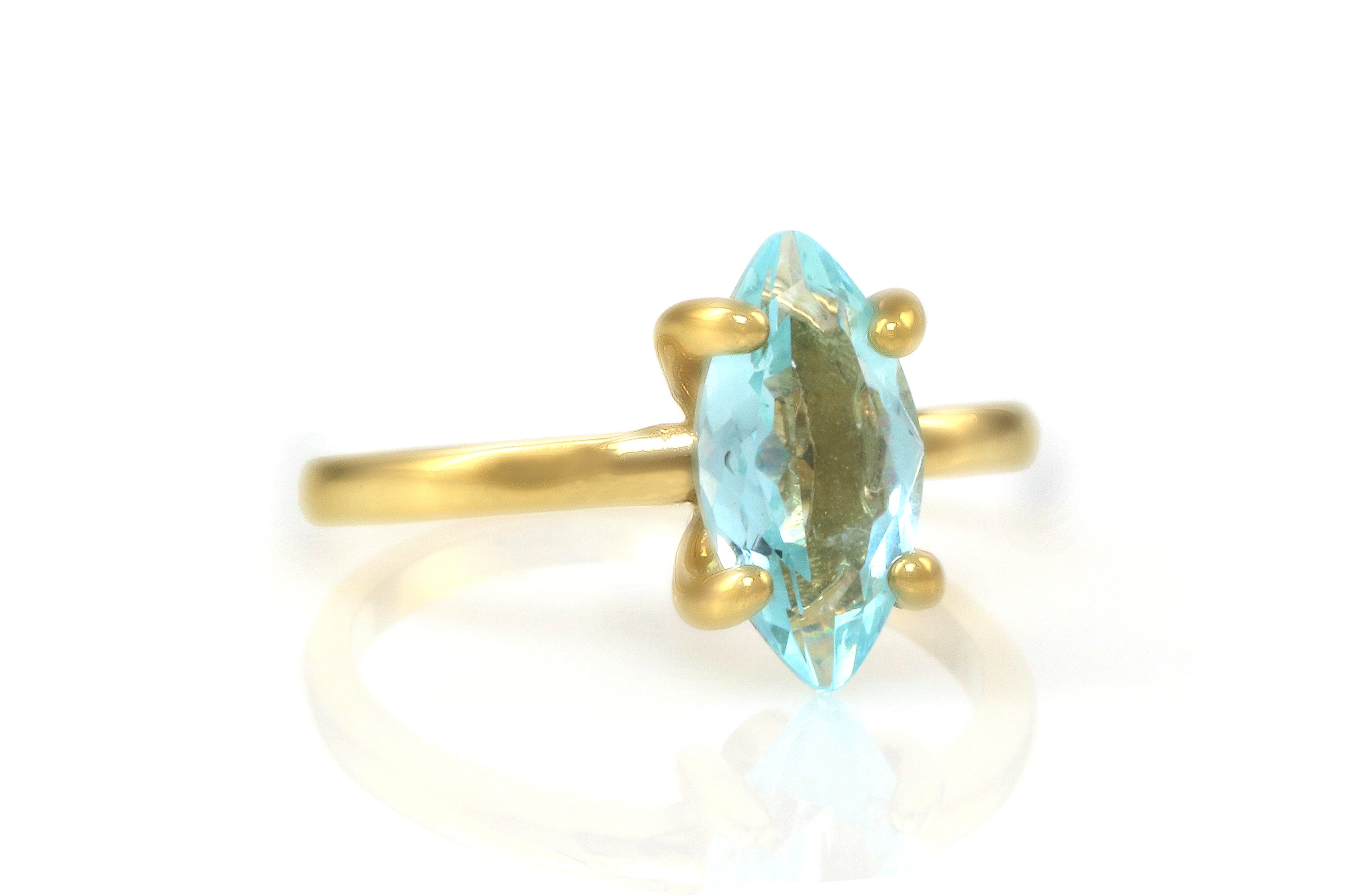 Unique Blue Topaz in 14K Rose Gold Ring Rings Anemone Unique