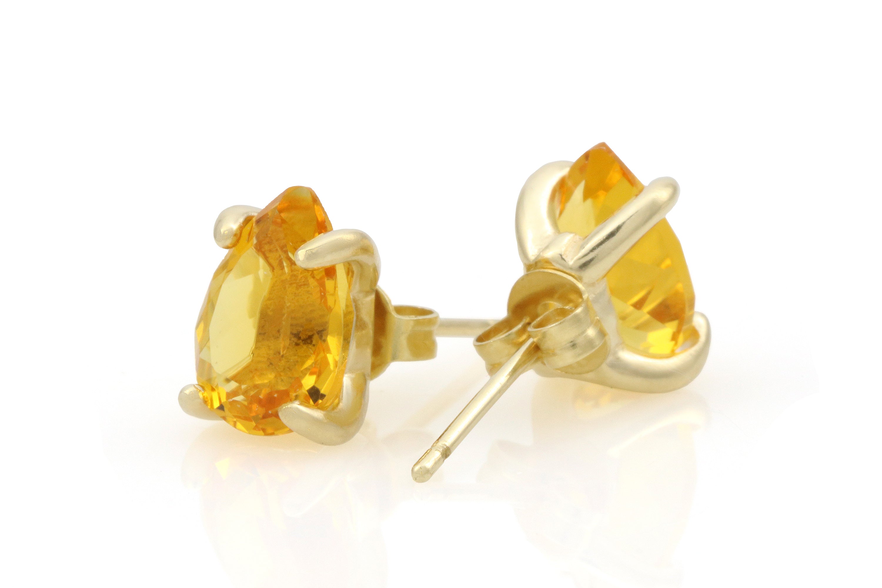 Teardrop Sterling Silver Citrine Earrings Earrings Anemone Unique