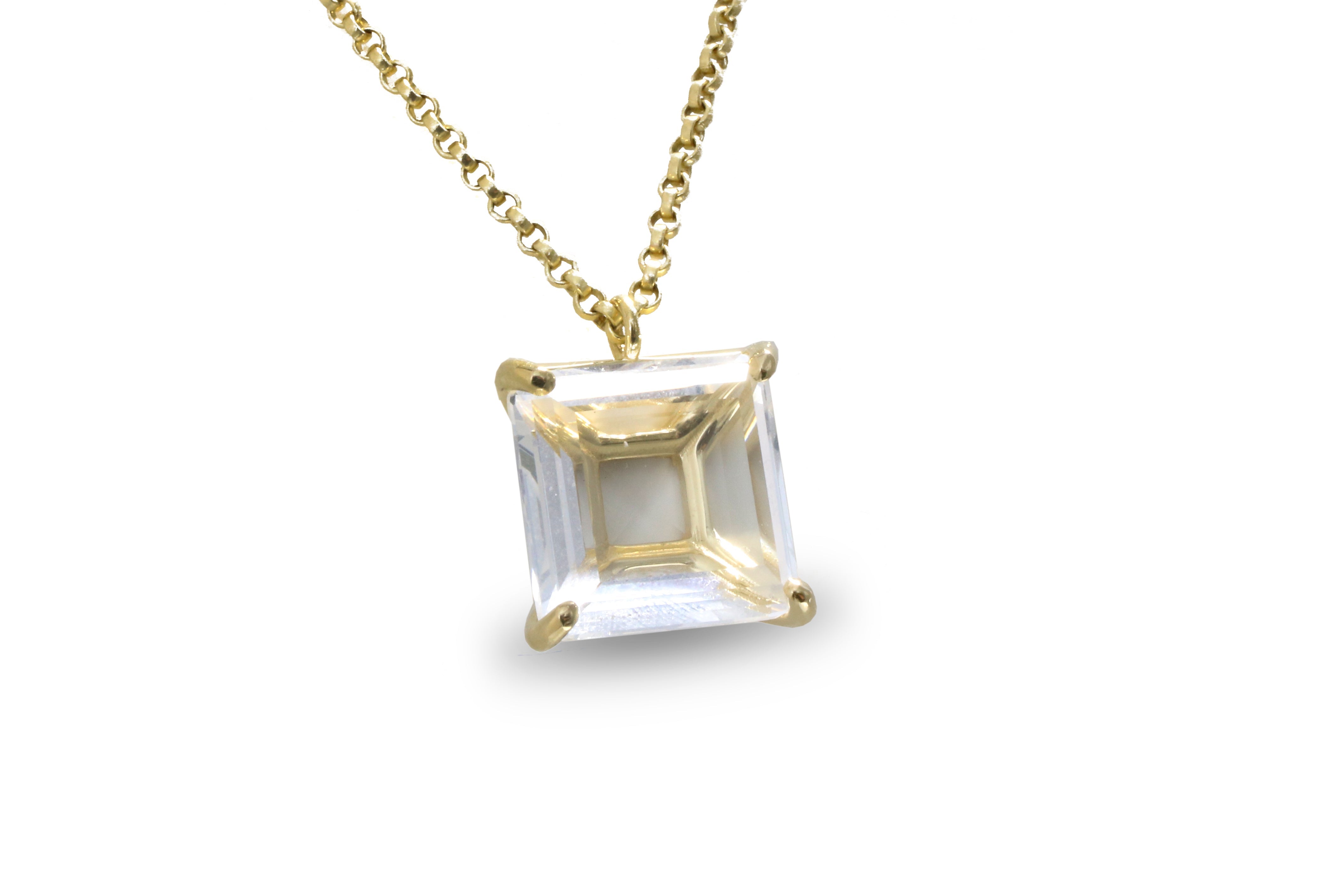 Clear Quartz Necklace in 14k Gold Filled necklaces Anemone Jewelry