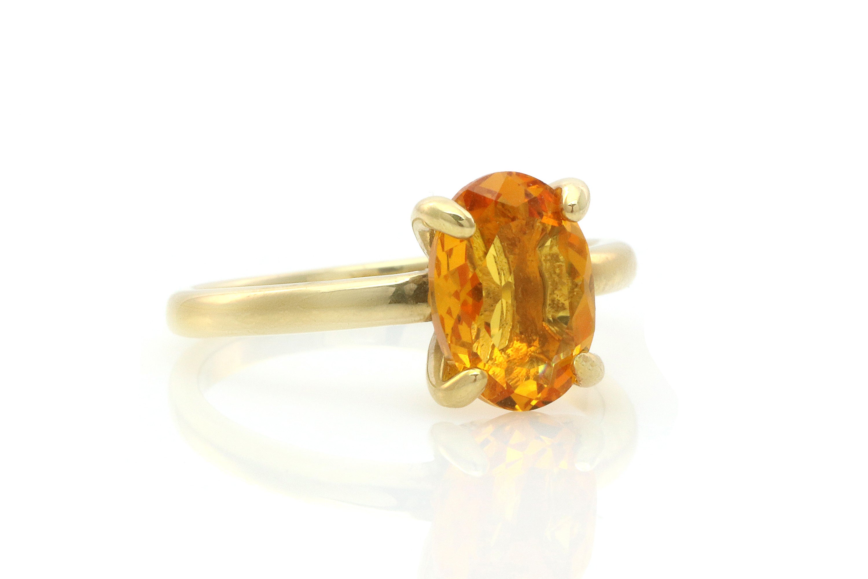 Dainty Yellow Citrine Gold Ring Rings Anemone Unique