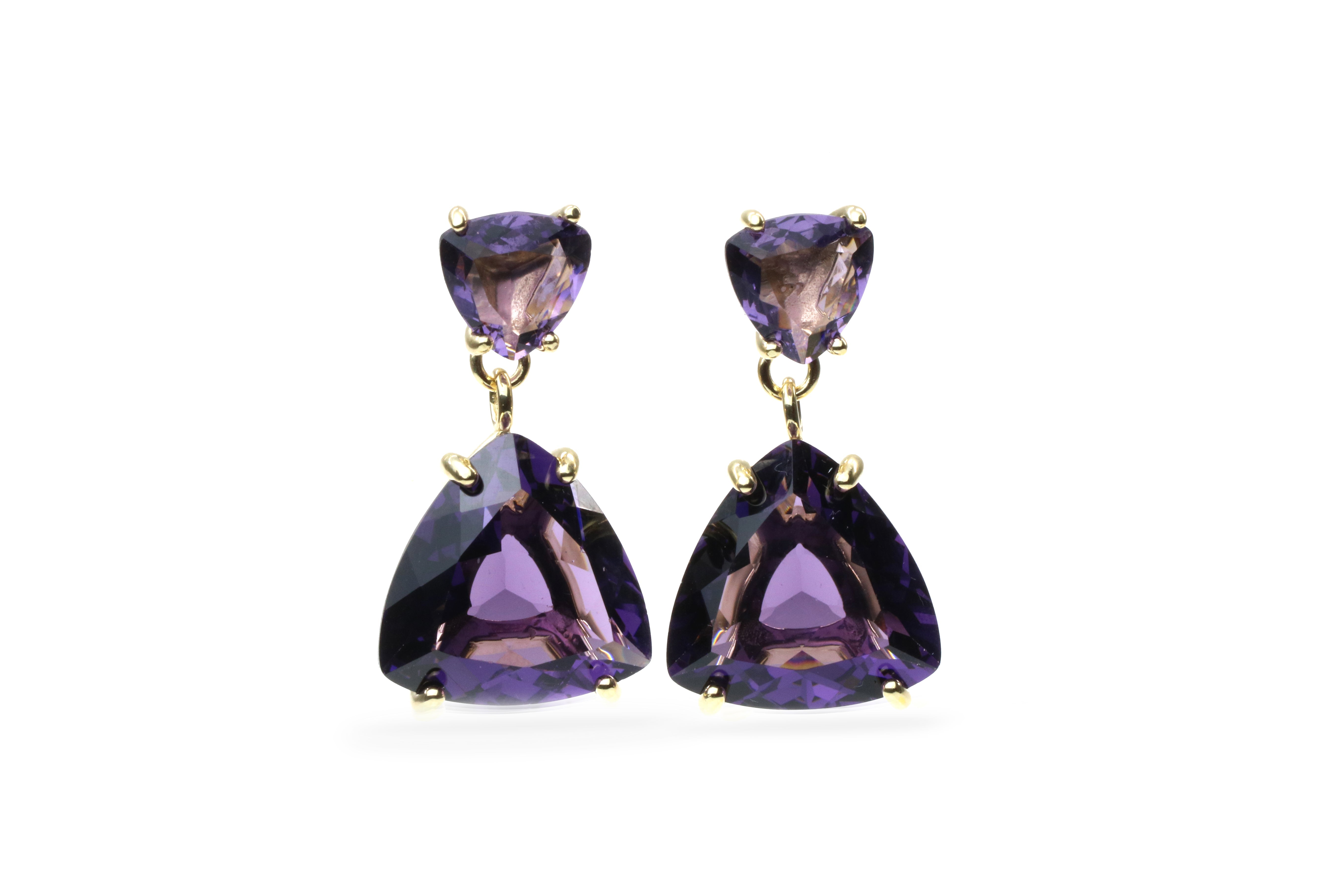 Custom Multi Stone Amethyst Earrings Earrings Anemone Jewelry