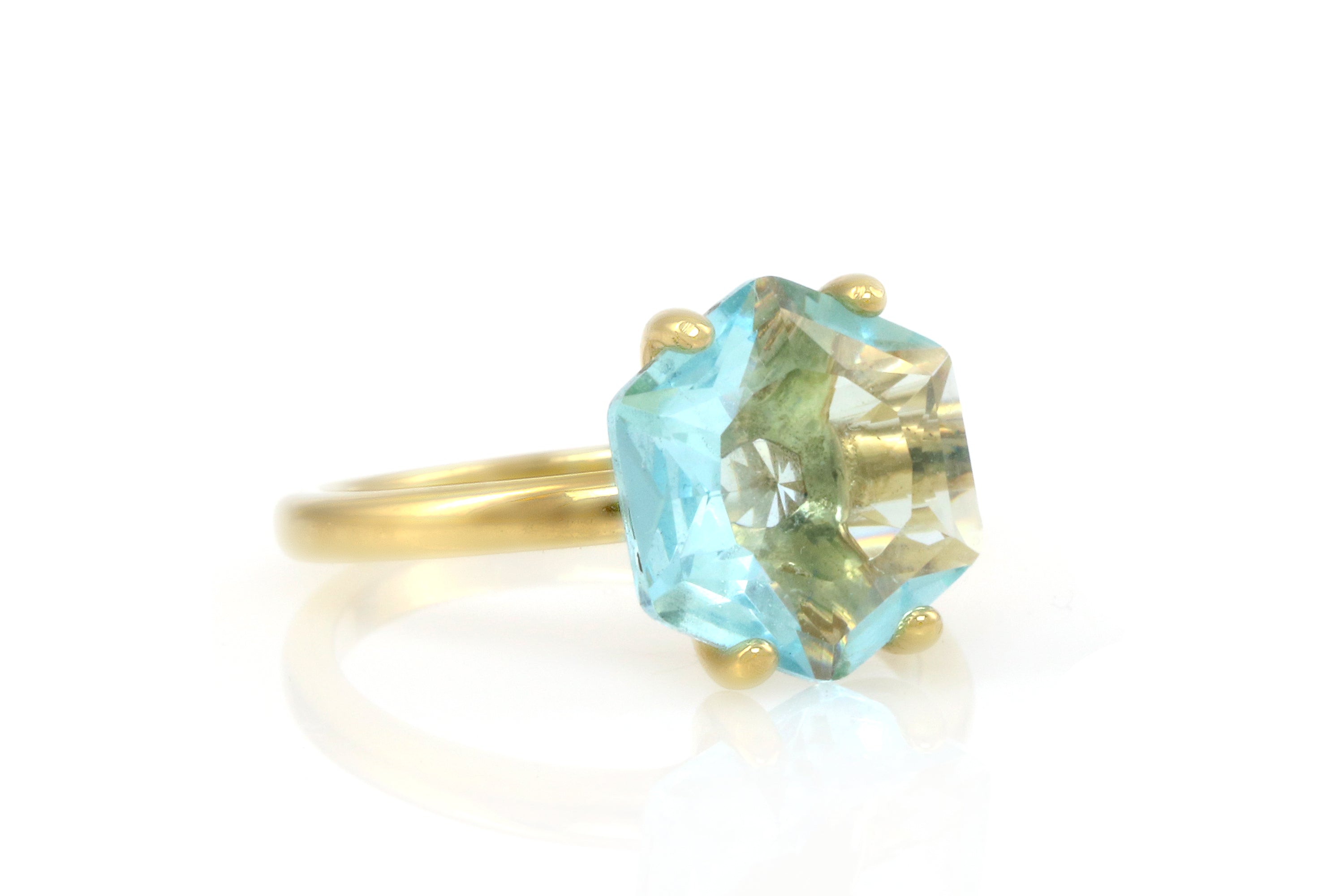 Gold Filled Hexagon Topaz Ring Rings Anemone Unique