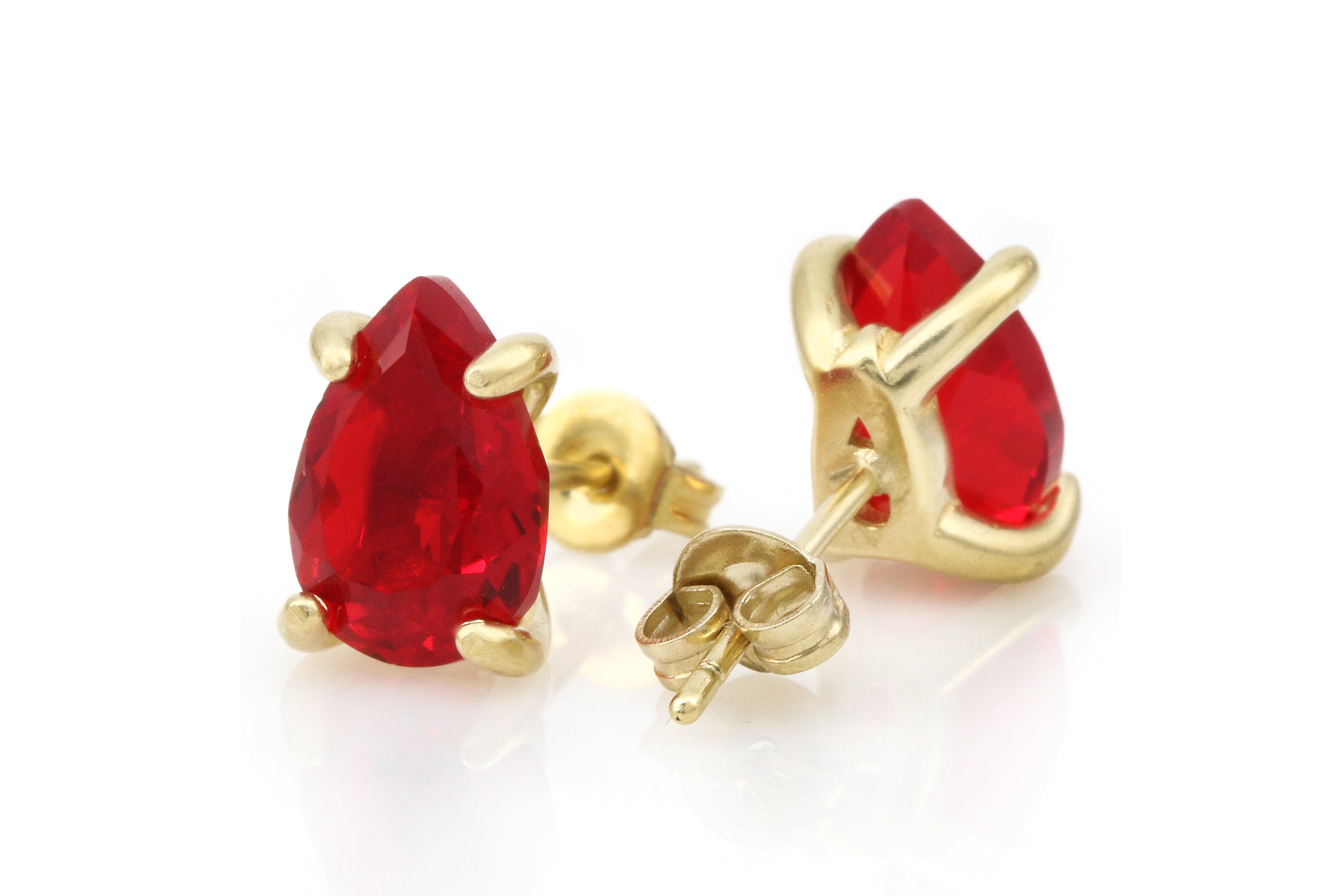 Classy Ruby Gemstone Earrings in Gold Earrings Anemone Unique