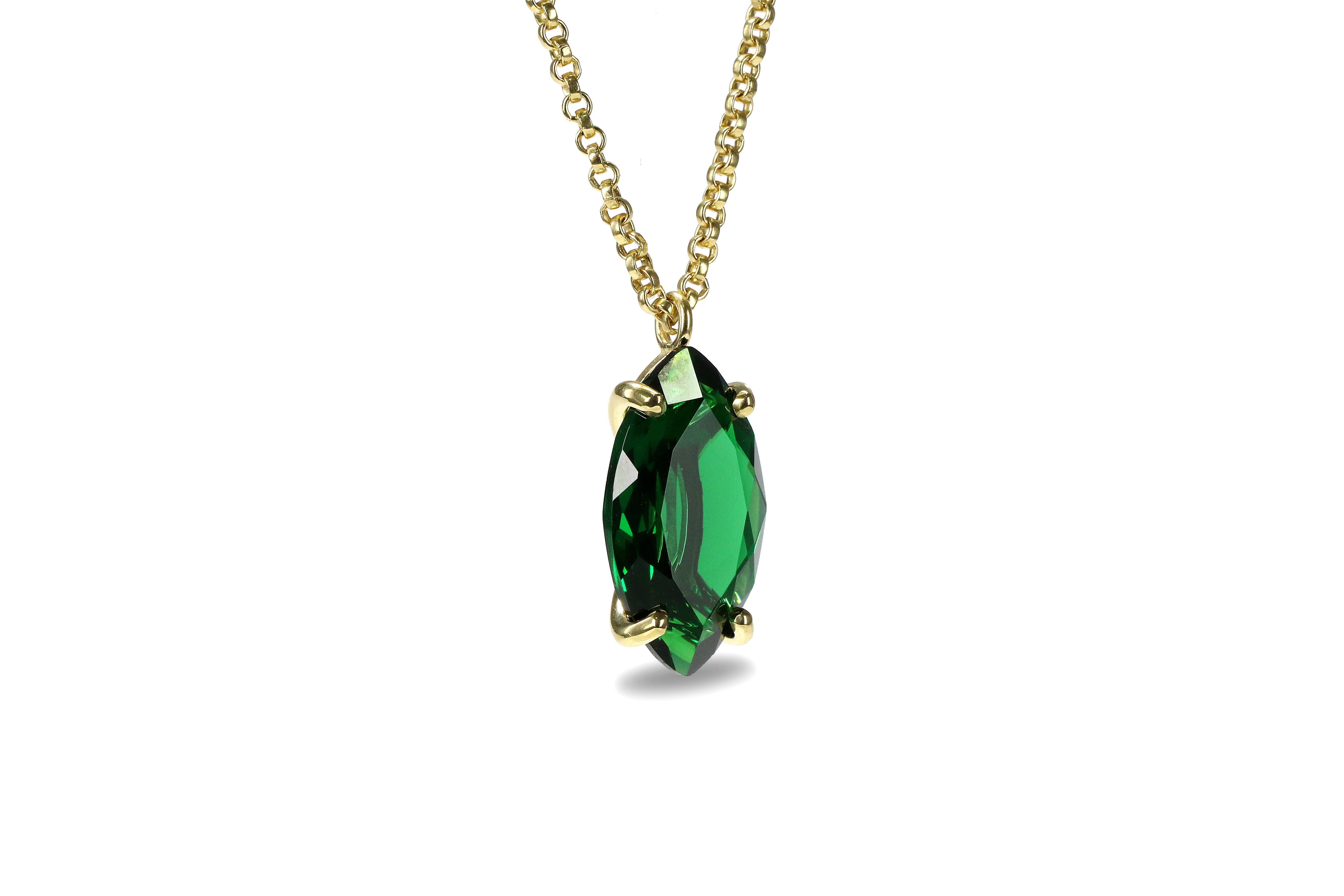 Dazzling Emerald Gemstone Pendant Gold Necklaces necklaces Anemone Jewelry