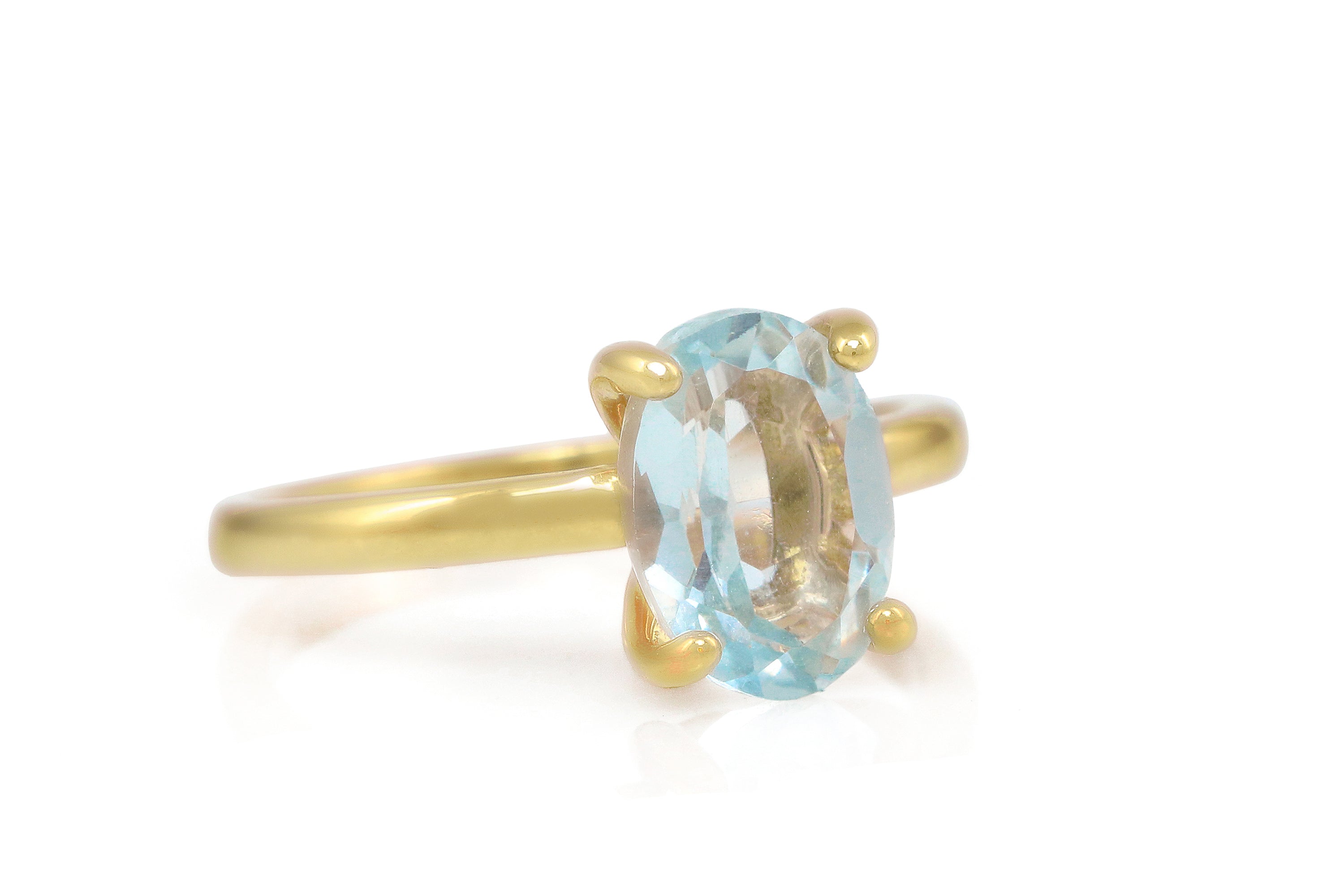 Lustrous Gold Filled Oval Topaz Ring Rings Anemone Unique